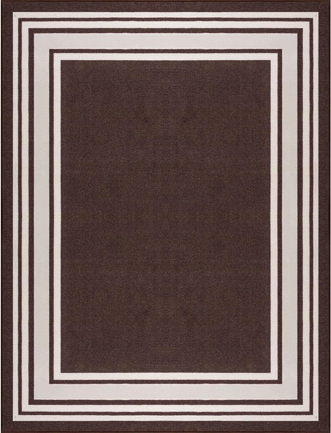 Quiogue Brown Non-Slip Area Rug