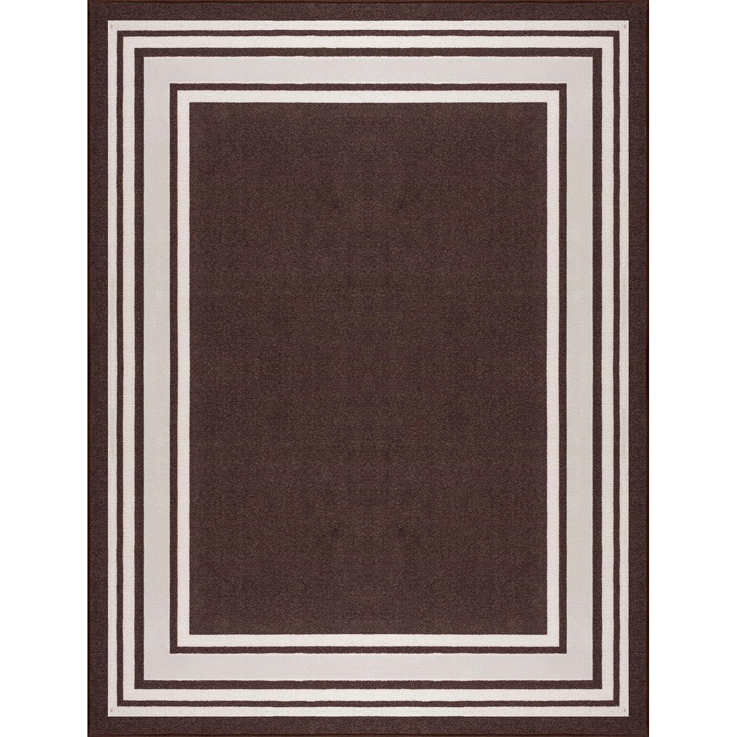 Quiogue Brown Non-Slip Area Rug