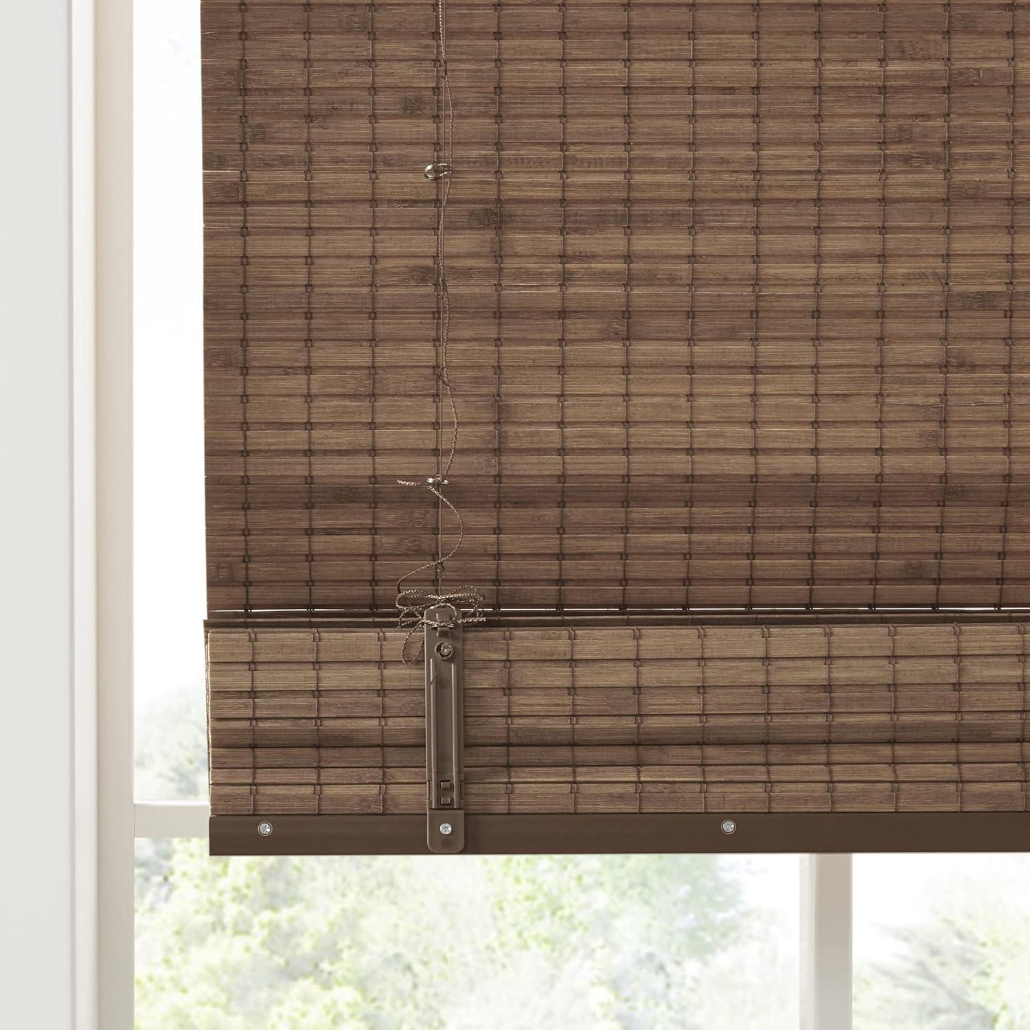 Semi - Sheer Bamboo Light Filtering Roman Shade 64"L