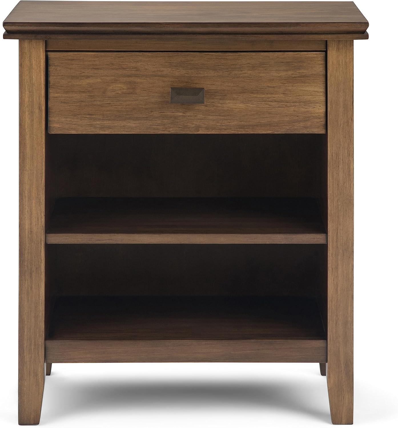 Simpli Home Artisan 24"W Solid Wood Nightstand with Drawer and Shelves