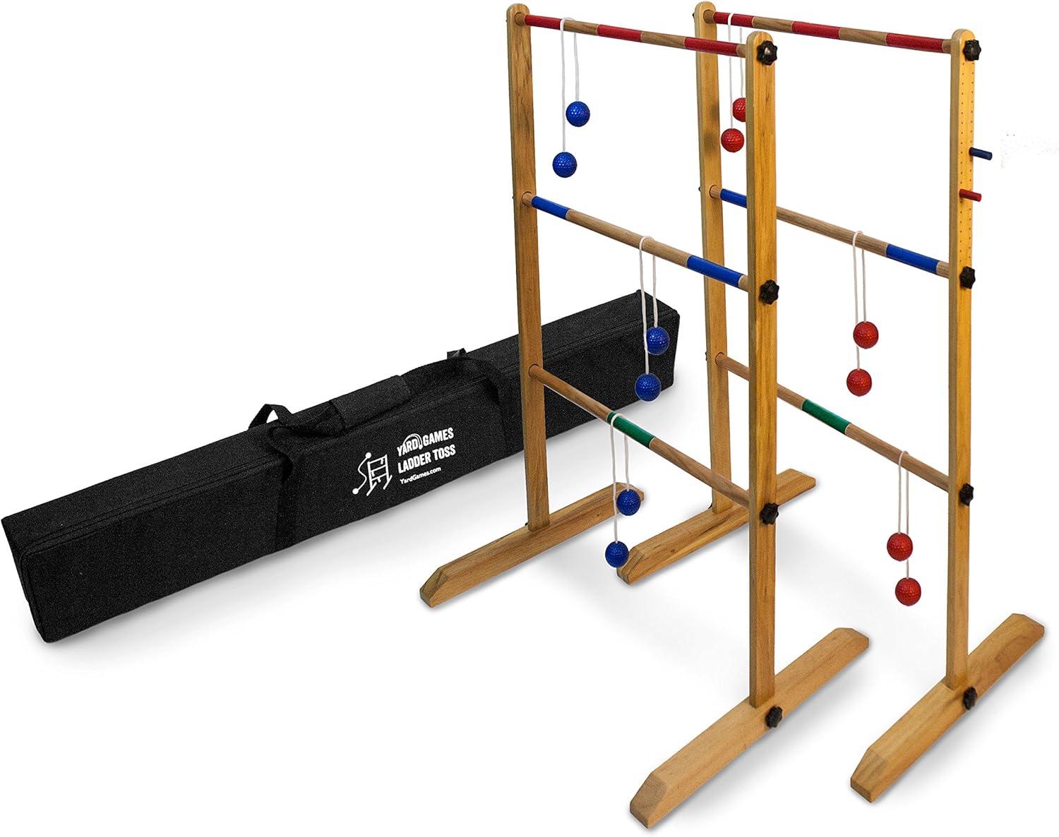 Yard Games Solid + Manufactured Wood Water Resistant Ladder Ball with Carrying Case