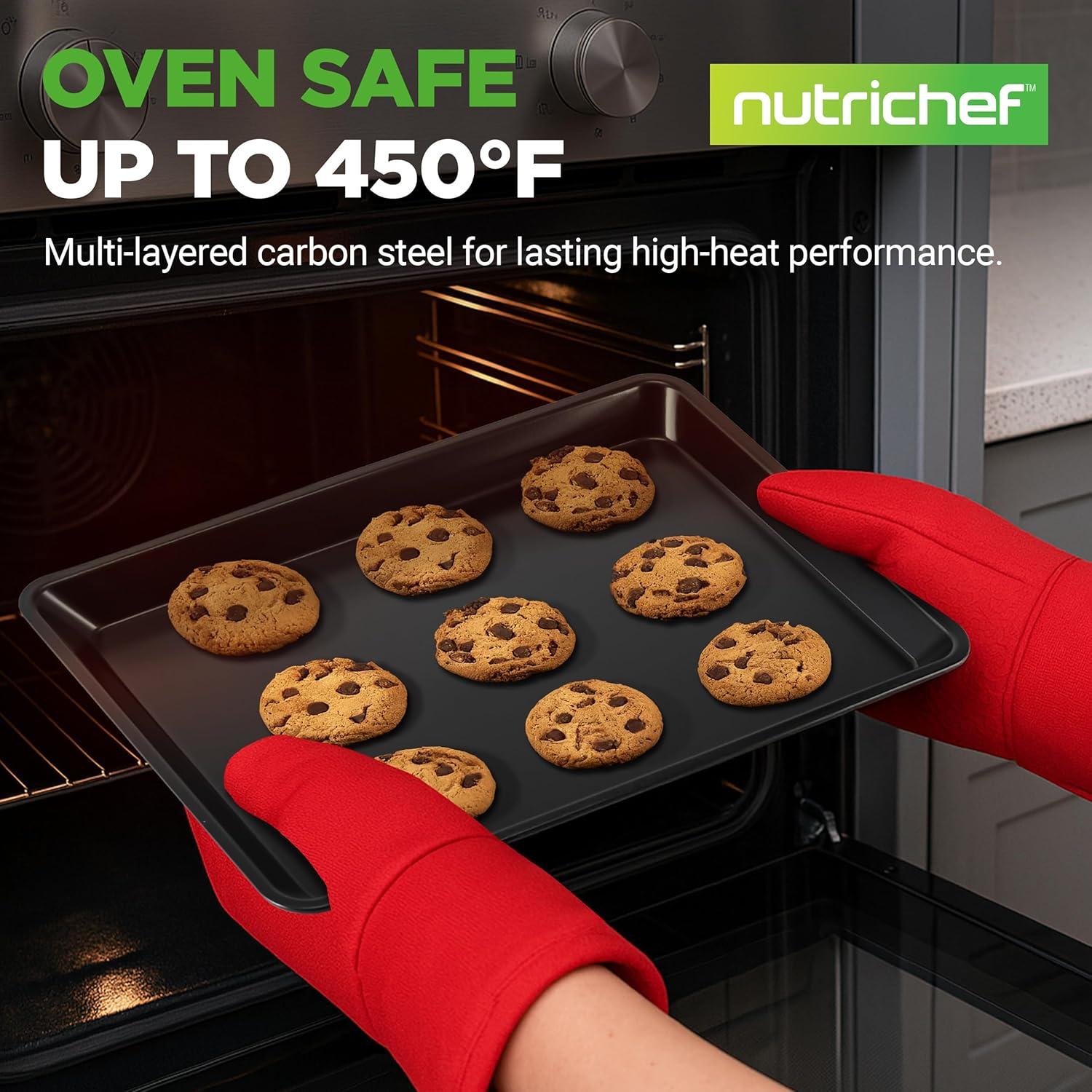 NutriChef NutriChef Non-Stick Steel 2 Piece Baking Sheet Set
