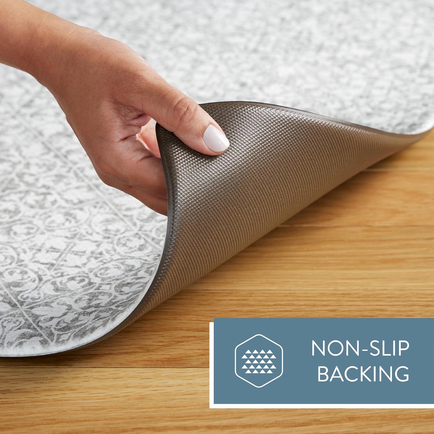 Town & Country Living TOWN & COUNTRY BASICS Comfort Plus Non-Slip Backing Vintage Medallion Tile Anti Fatigue Comfort Mat