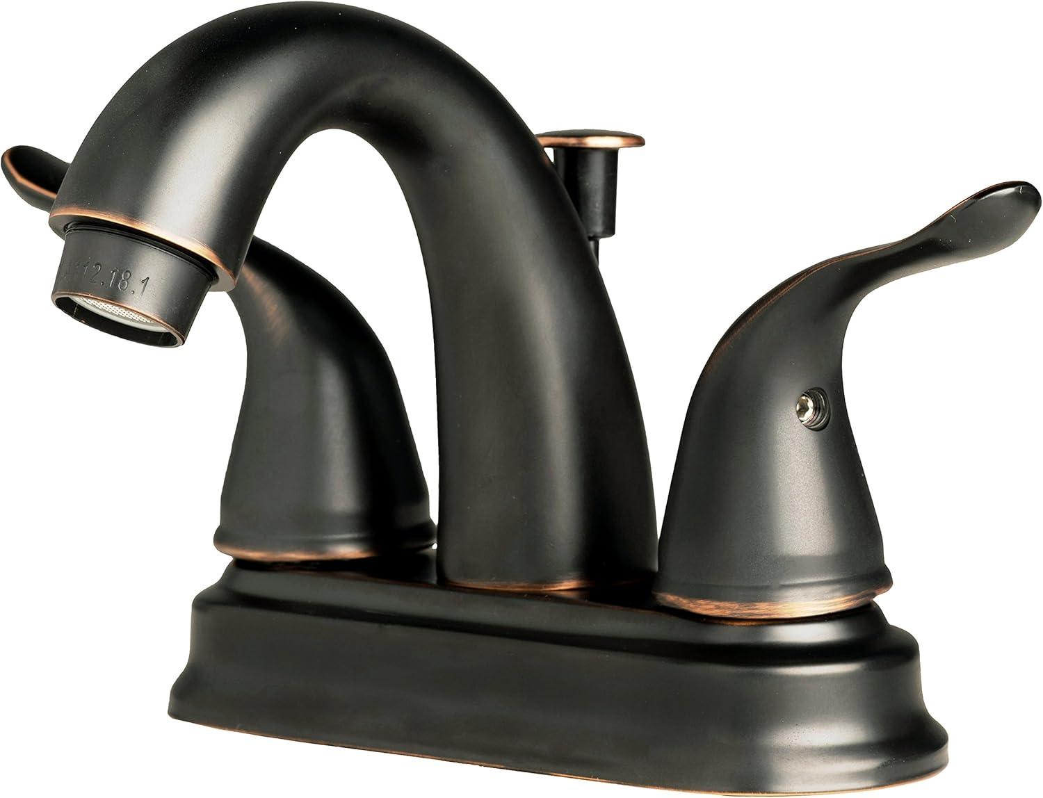 Two Handle Centerset Lavatory Faucet with Drain Assembly