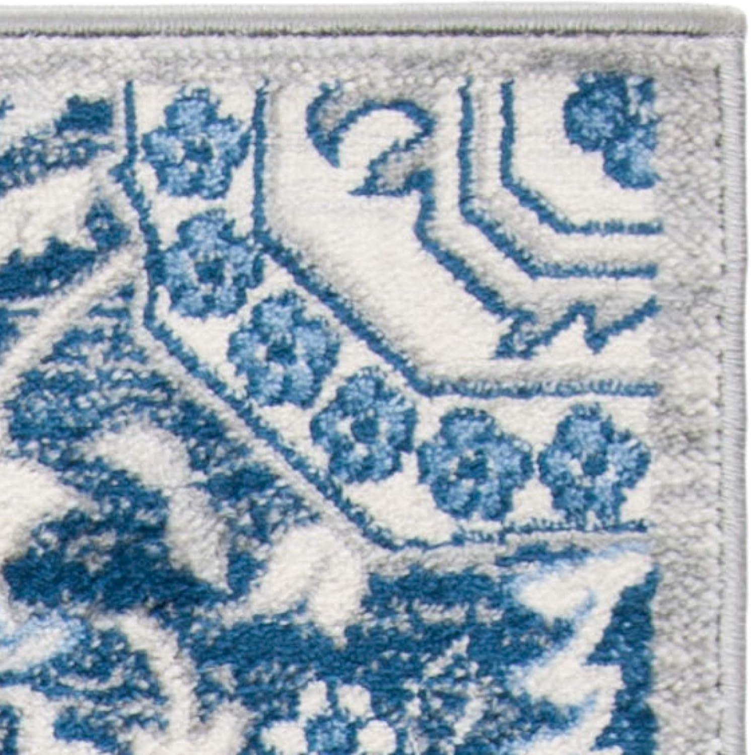 Brentwood BNT816 Power Loomed Indoor Area Rug - Cream/Blue - 4'x6' - Safavieh