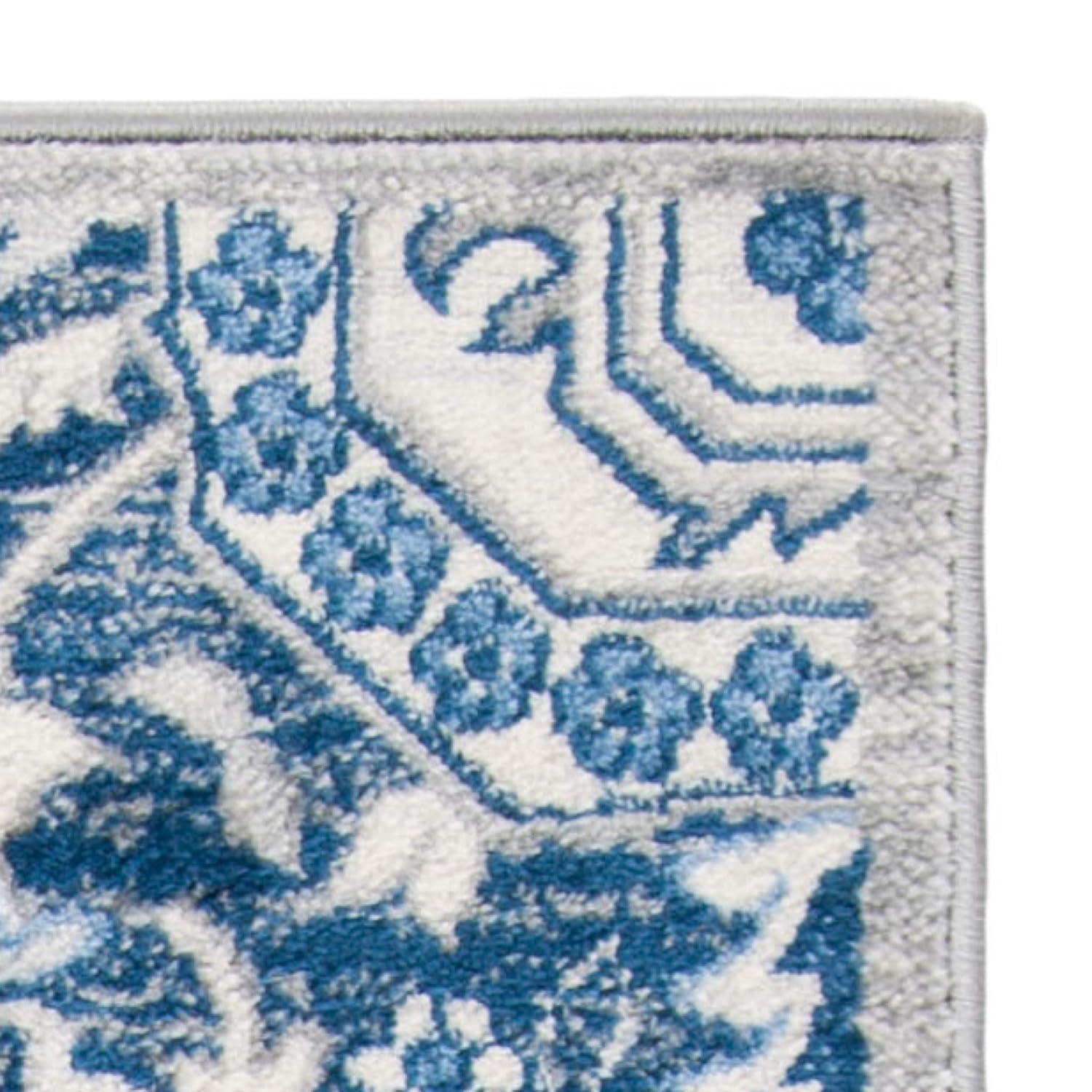 Brentwood BNT816 Power Loomed Indoor Area Rug - Cream/Blue - 4'x6' - Safavieh