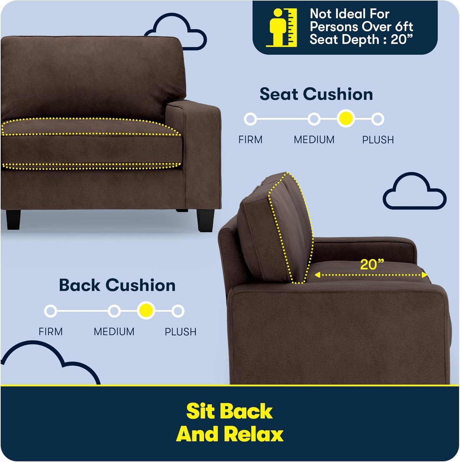 Serta Palisades 78" Track Arm Sofa, Easy Care Fabric, Soft Pillow Back, Pocket Coil Seat Cushions