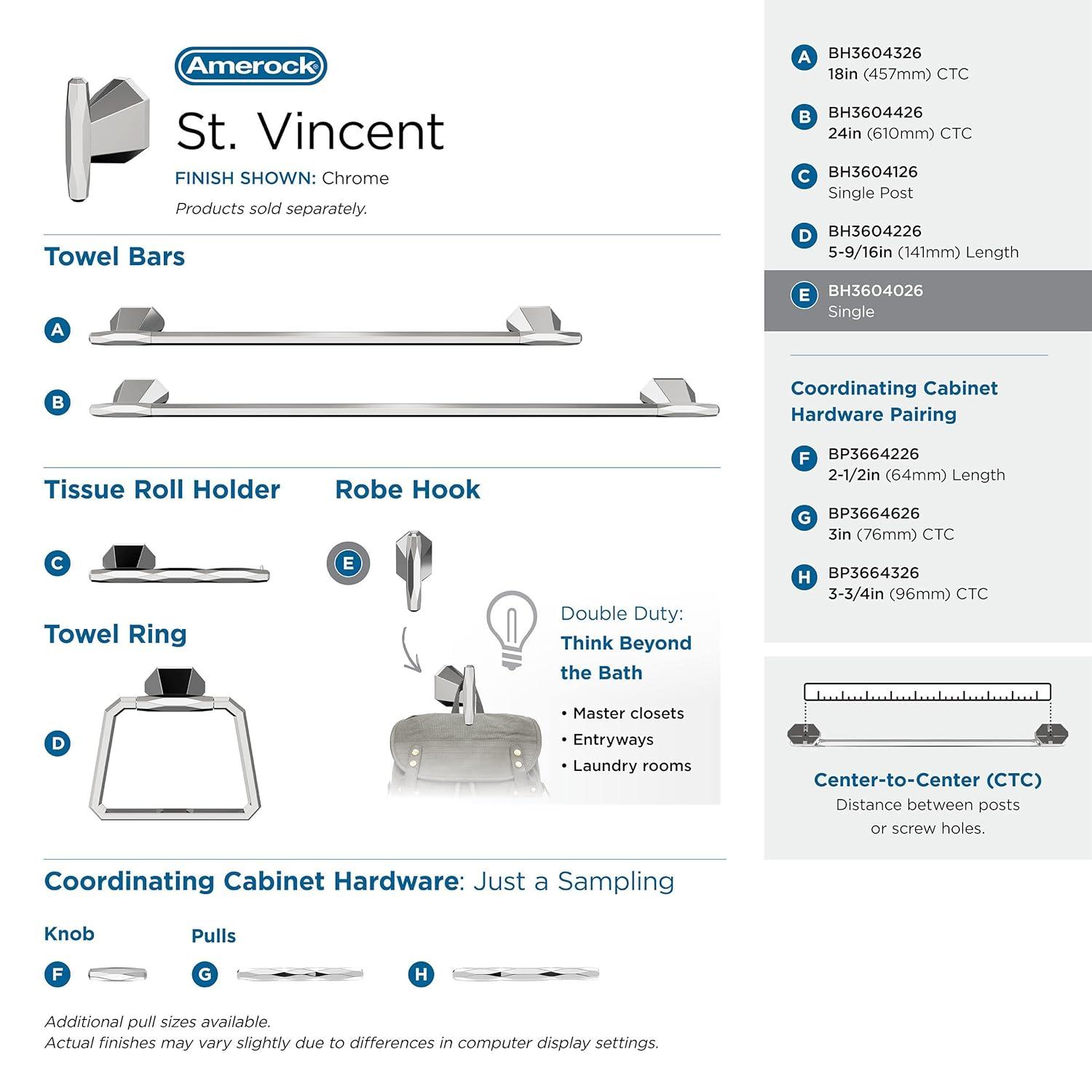St. Vincent Wall Mounted Robe Hook