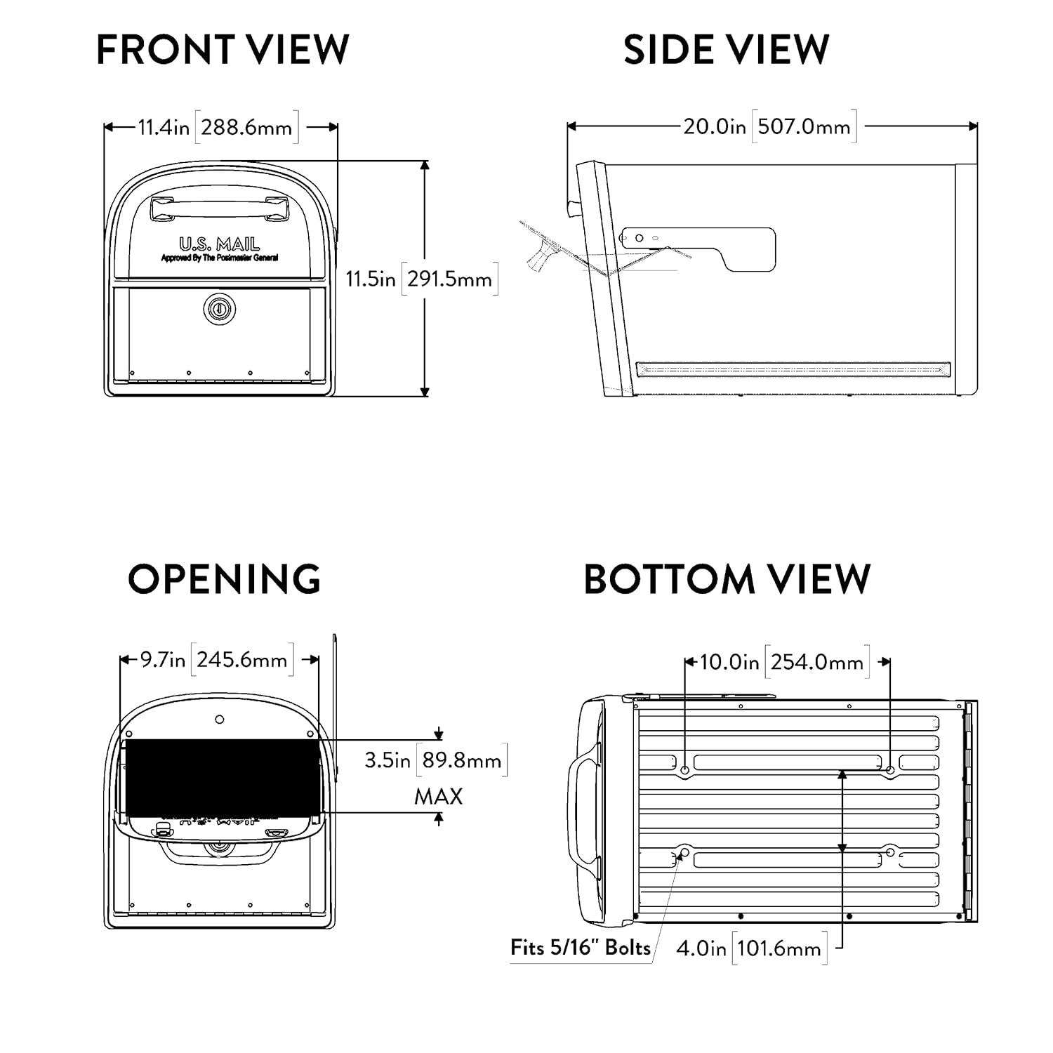 Oasis 360 Locking Post Mounted Mailbox