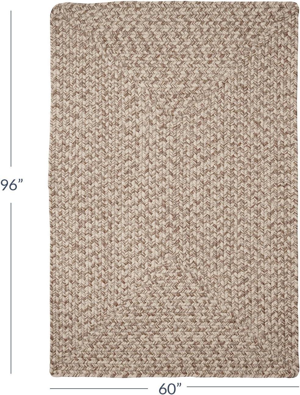 Tan Braided Synthetic Easy Care Area Rug, 5' x 8'