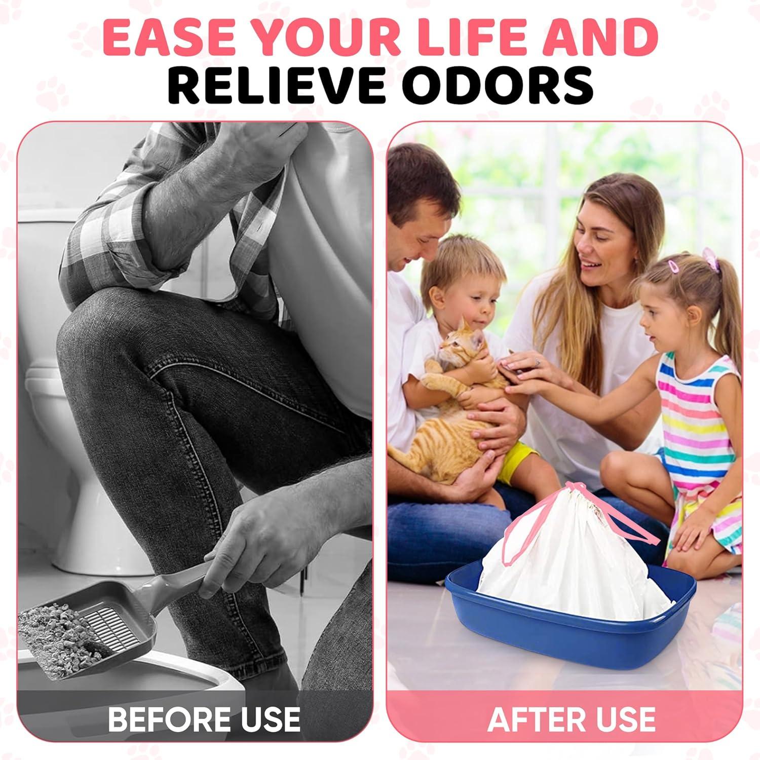 Extra Heavy Duty Jumbo Cat Litter Box Liners 20 Count Cat Waste Liners