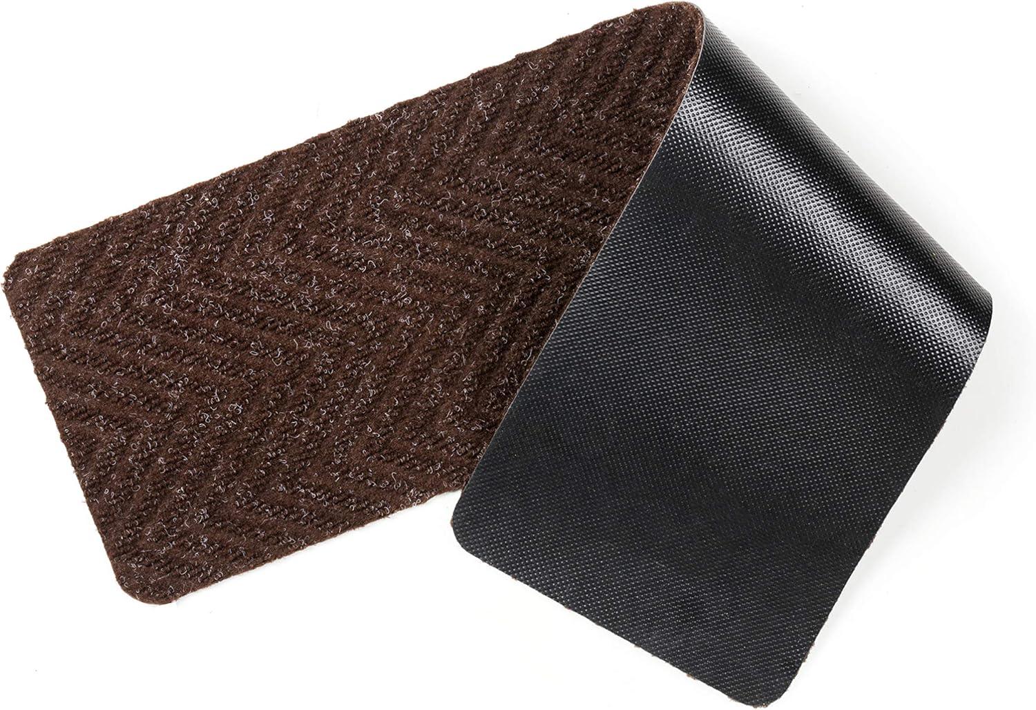 Brown Braided Non-Slip Rubber Stair Tread Mats