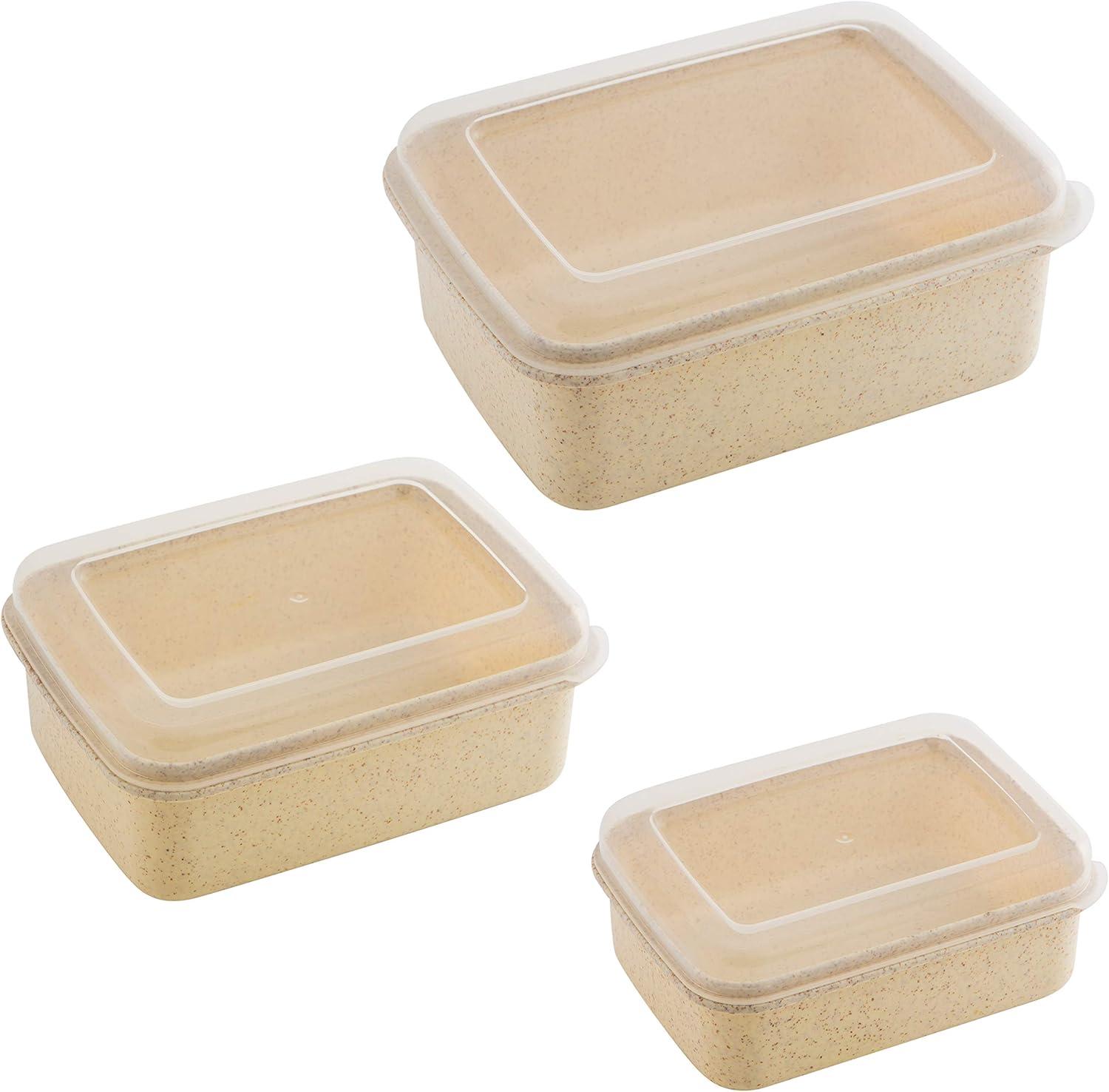 Eco-Friendly Beige Plastic Food Storage Container Set