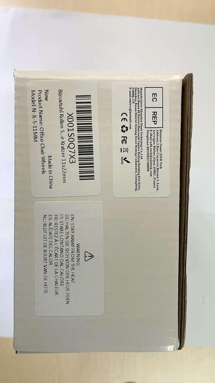 Office Chair Caster Wheels 2" Dual Wheels Set of 5 for Tile and Hardwood Floors, Universal Fit for Most Chairs (Transparent)