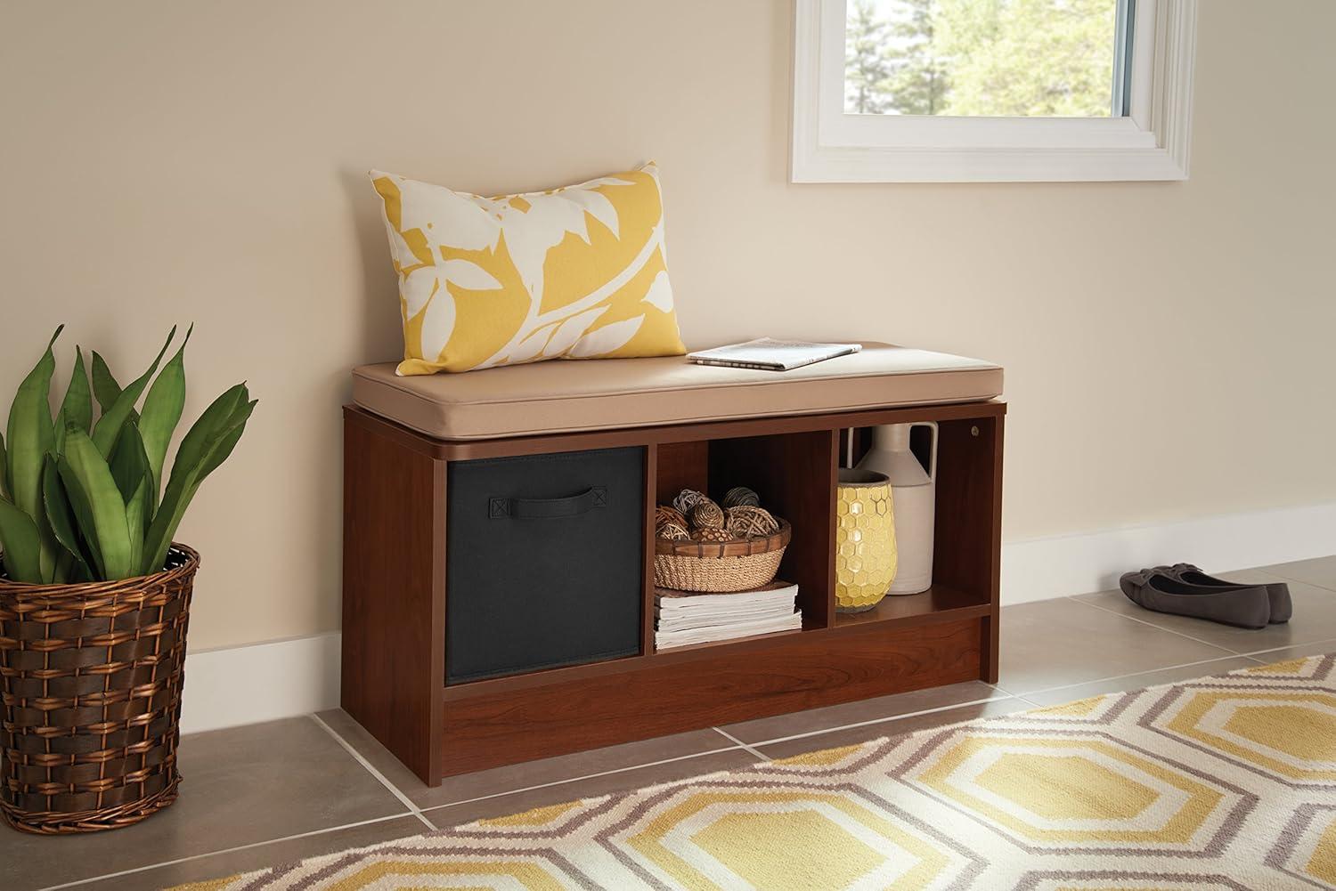 ClosetMaid Cubeicals 3-Cube Storage Bench with Tan Cushion