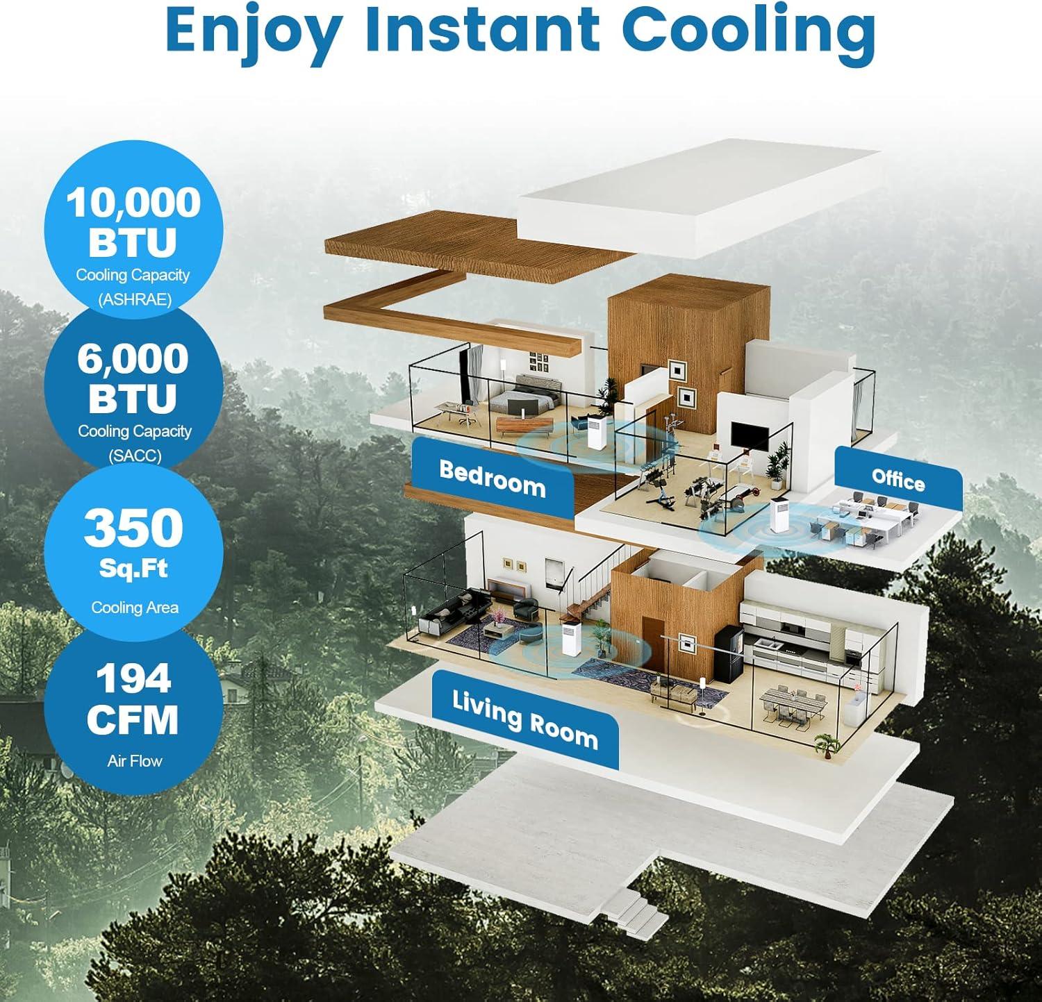 Costway 10000 BTU Portable Air Conditioner 4-in-1 AC with Cool Fan Humidifier Sleep Mode