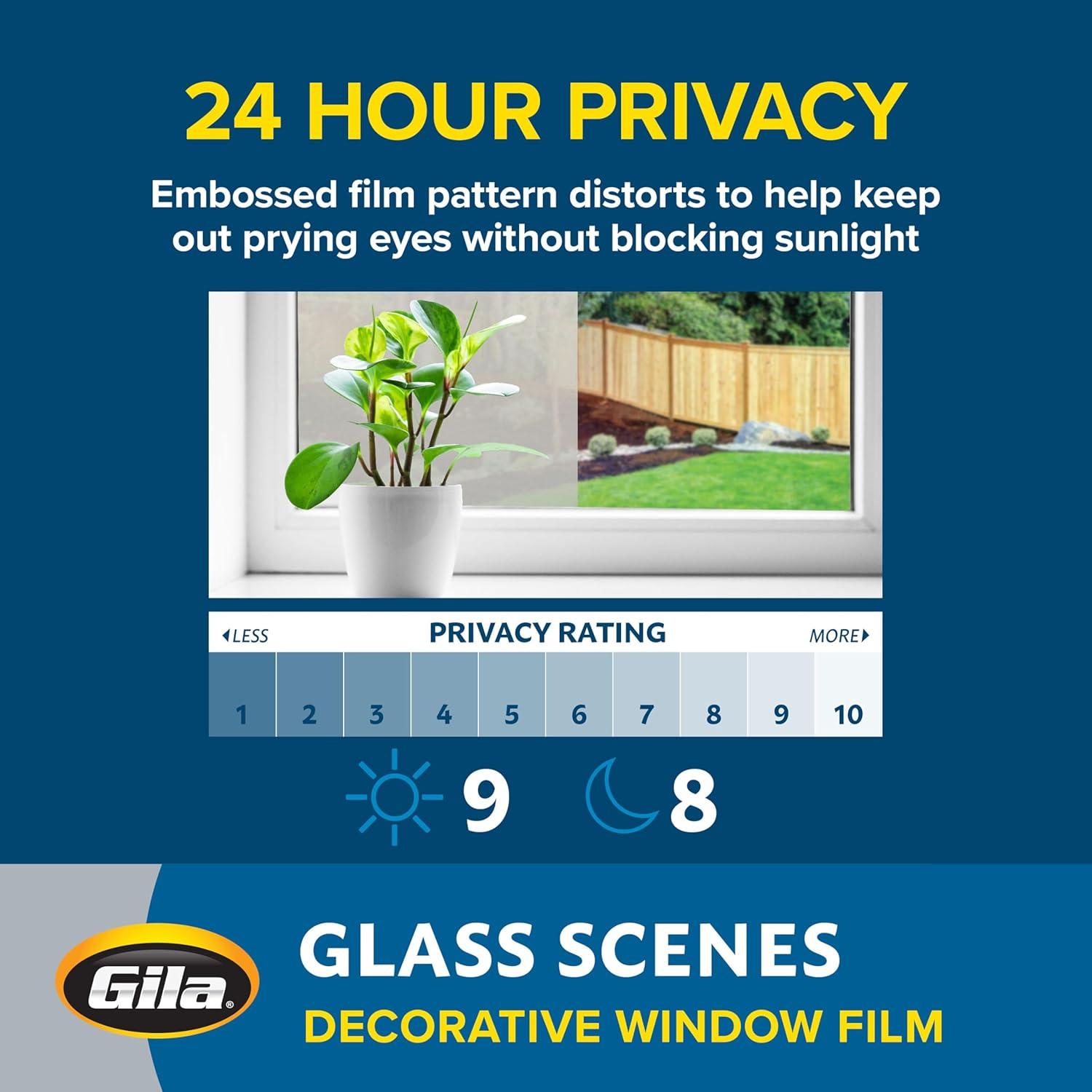 Frosted Glass Static Cling Window Film, 36in x 78in