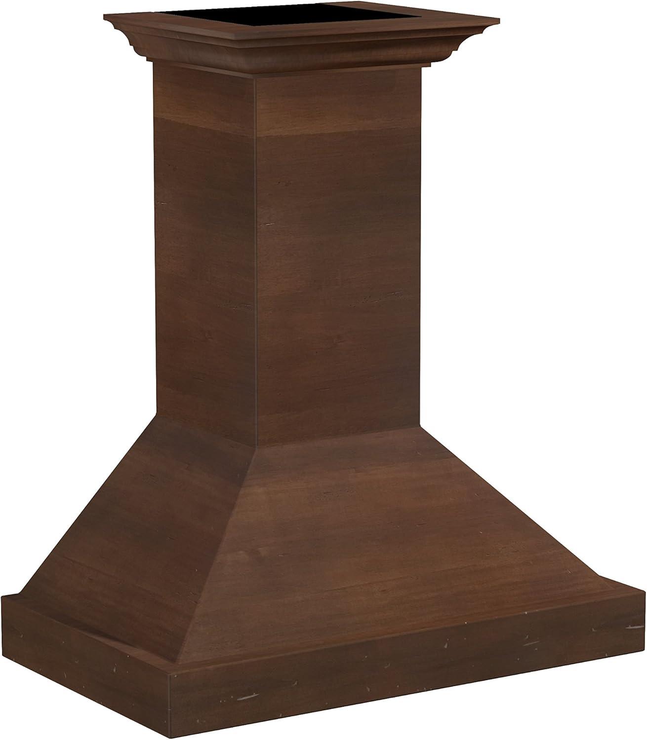 ZLINE 36" Convertible Vent Wooden Wall Mount Range Hood in Walnut