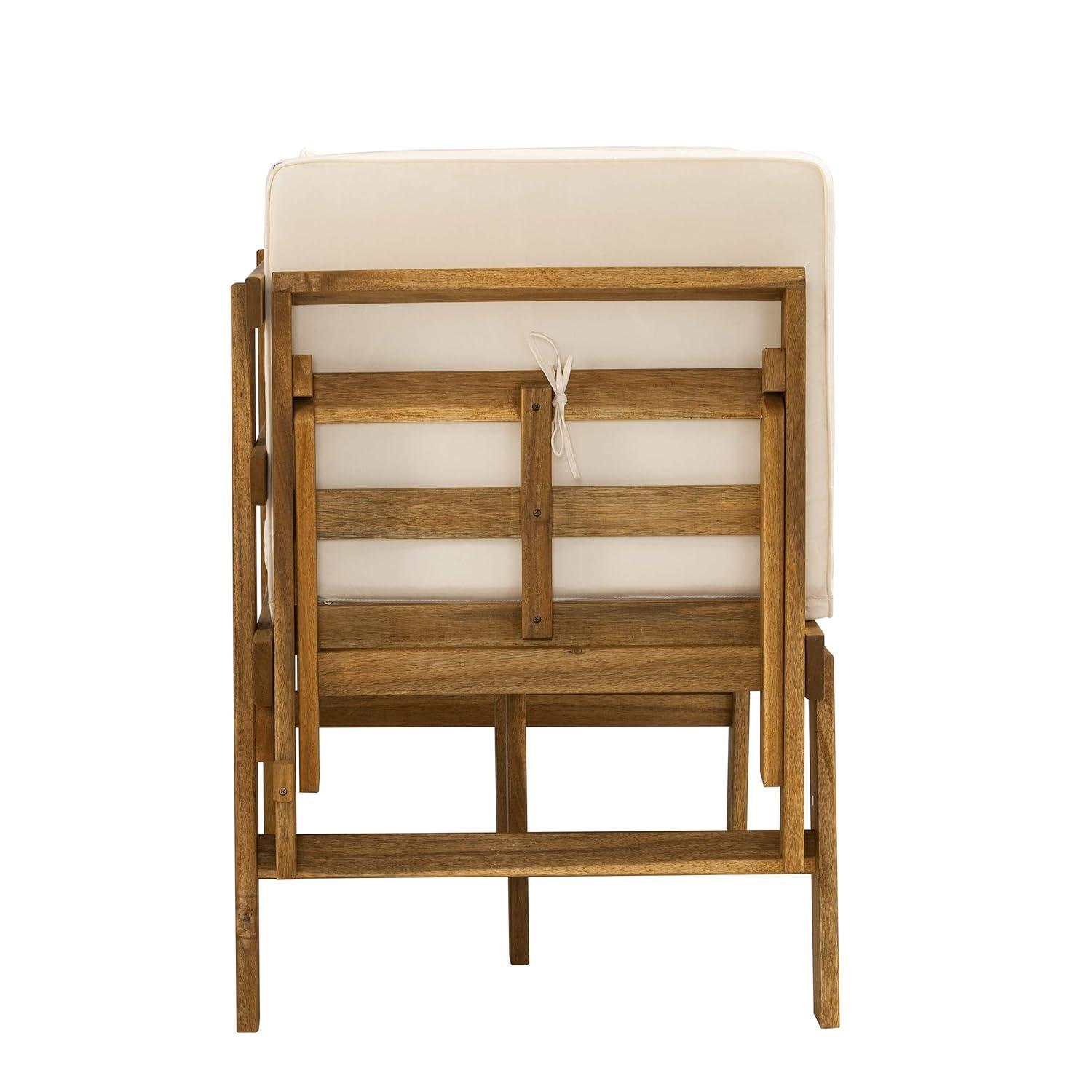 Holly & Martin Dolavon Outdoor Convertible Lounge Chair - Natural with Cream Cushions - SEI