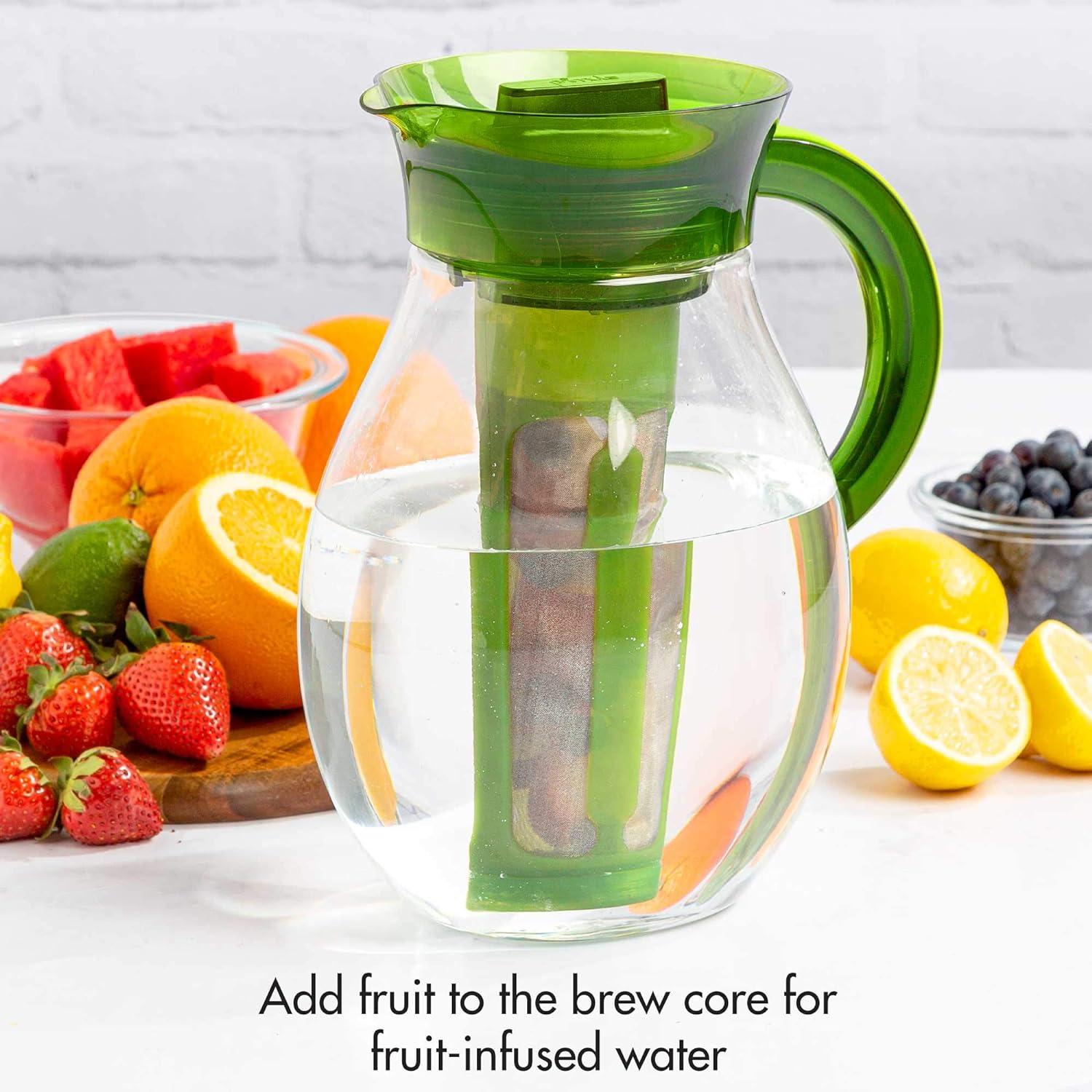 Primula The Big Iced Tea Large Capacity Beverage Pitcher, 1 Gallon, Green