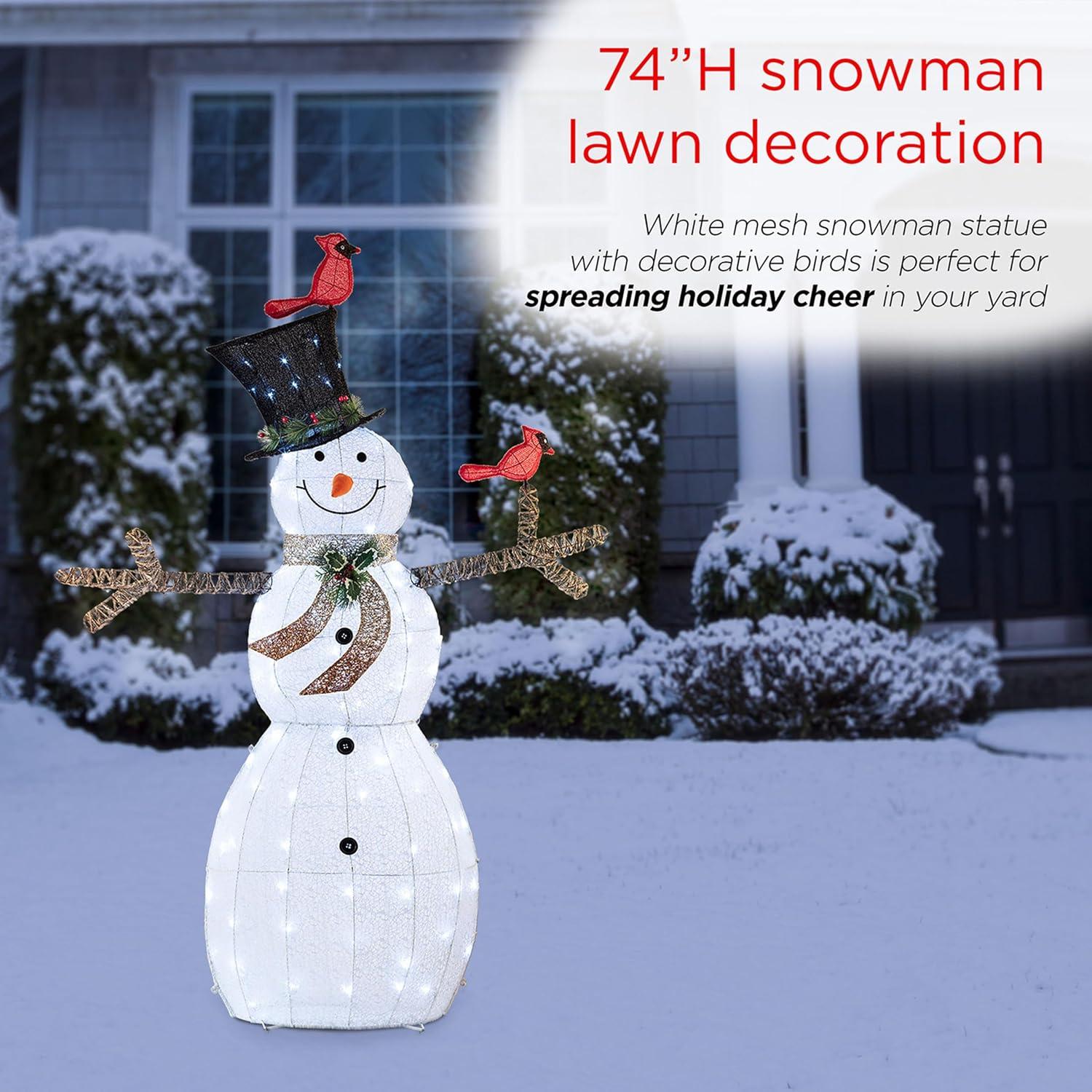 Save 51% • Alpine Corporation CHT892 Mesh Snowman Dcor with