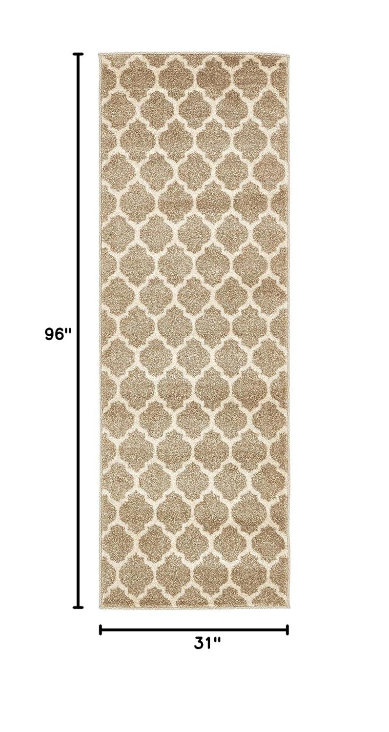 Unique Loom 2' 7 x 8' 0 Trellis Philadelphia Light Brown Area Rug
