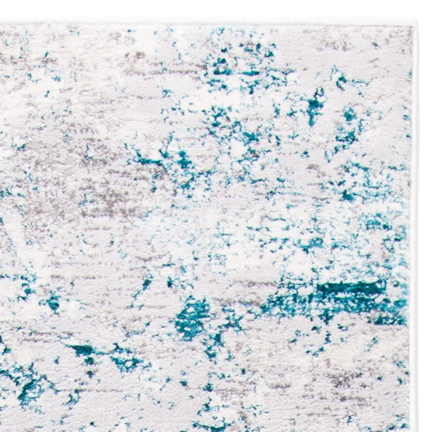 Amalfi AMF572 Power Loomed Accent Rug - Cream/Turquoise - 3'x5' - Safavieh.