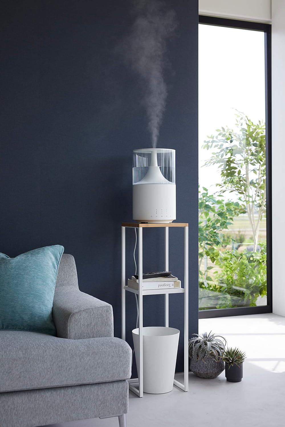 Yamazaki Home Two-Tier Display and Storage Shelf, White, Steel + Wood