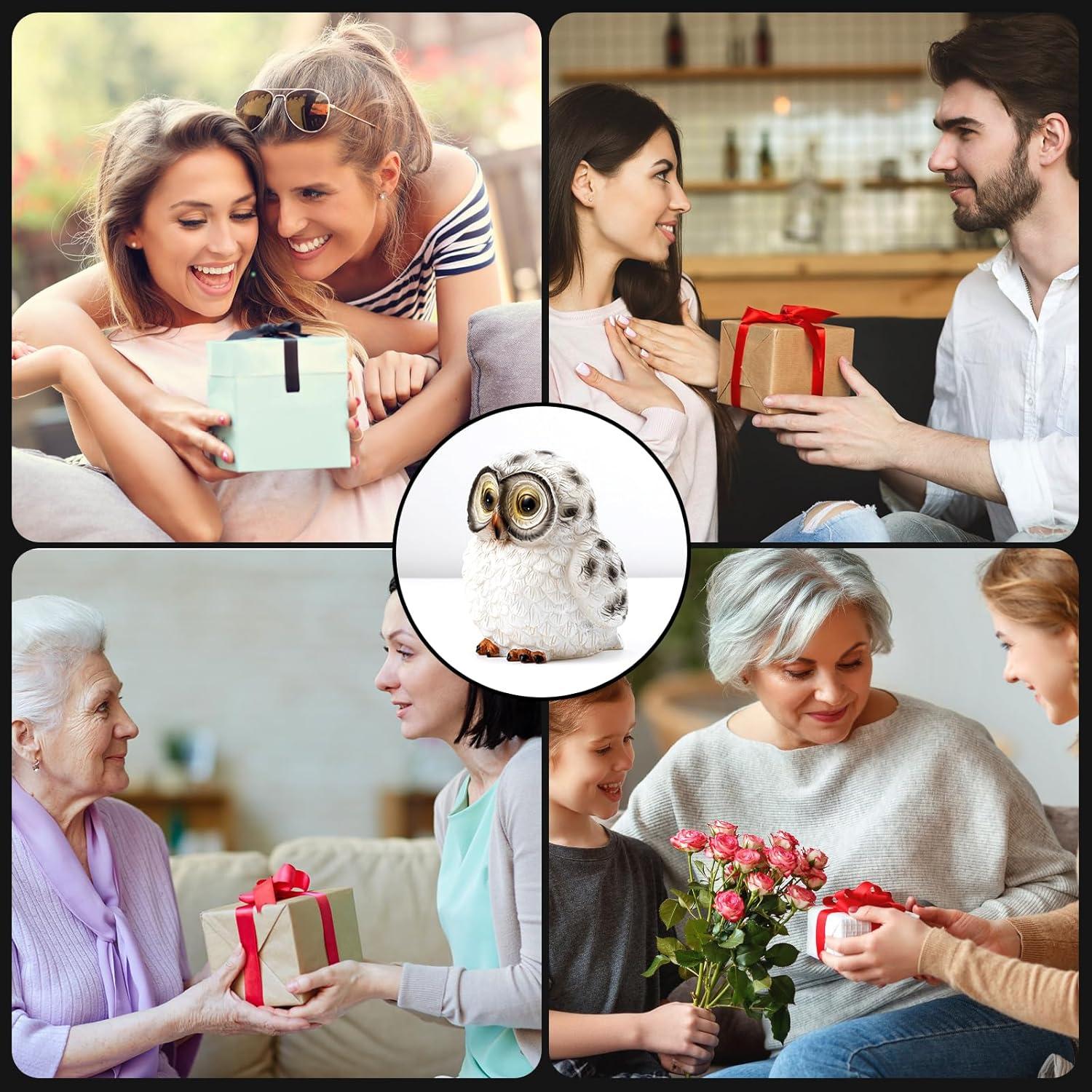 VibHome Animals Simulation Statue Ornament Owl Resin Handicraft Solar Garden Courtyard Decoration LED Light