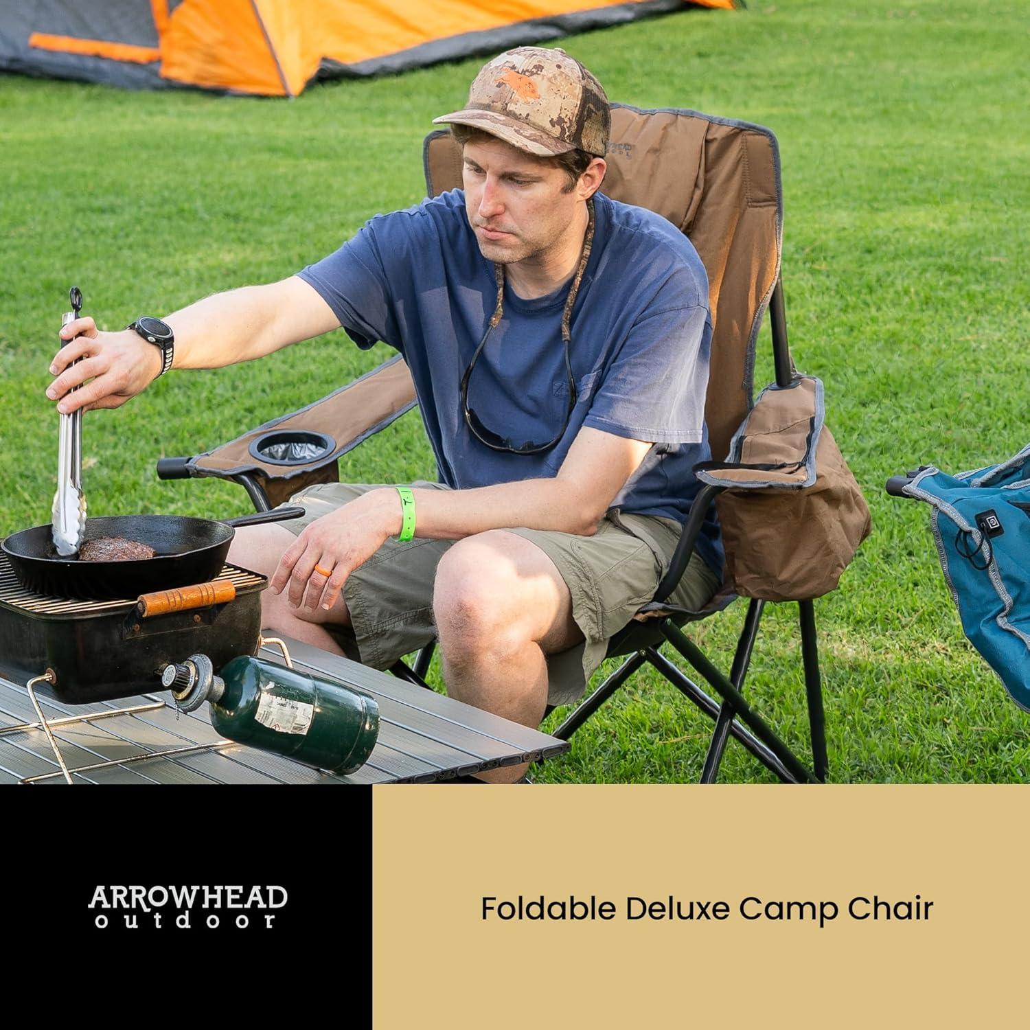 ARROWHEAD Outdoor Folding Camping Chair with Cushions