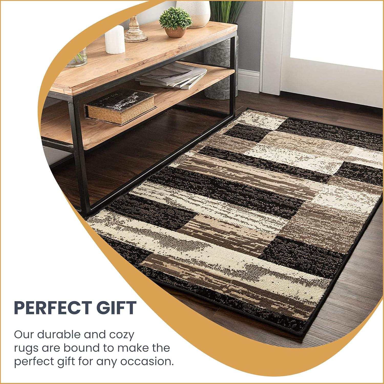 Superior Rockwood Geometric Indoor Area Rug, 5' x 8', Chocolate