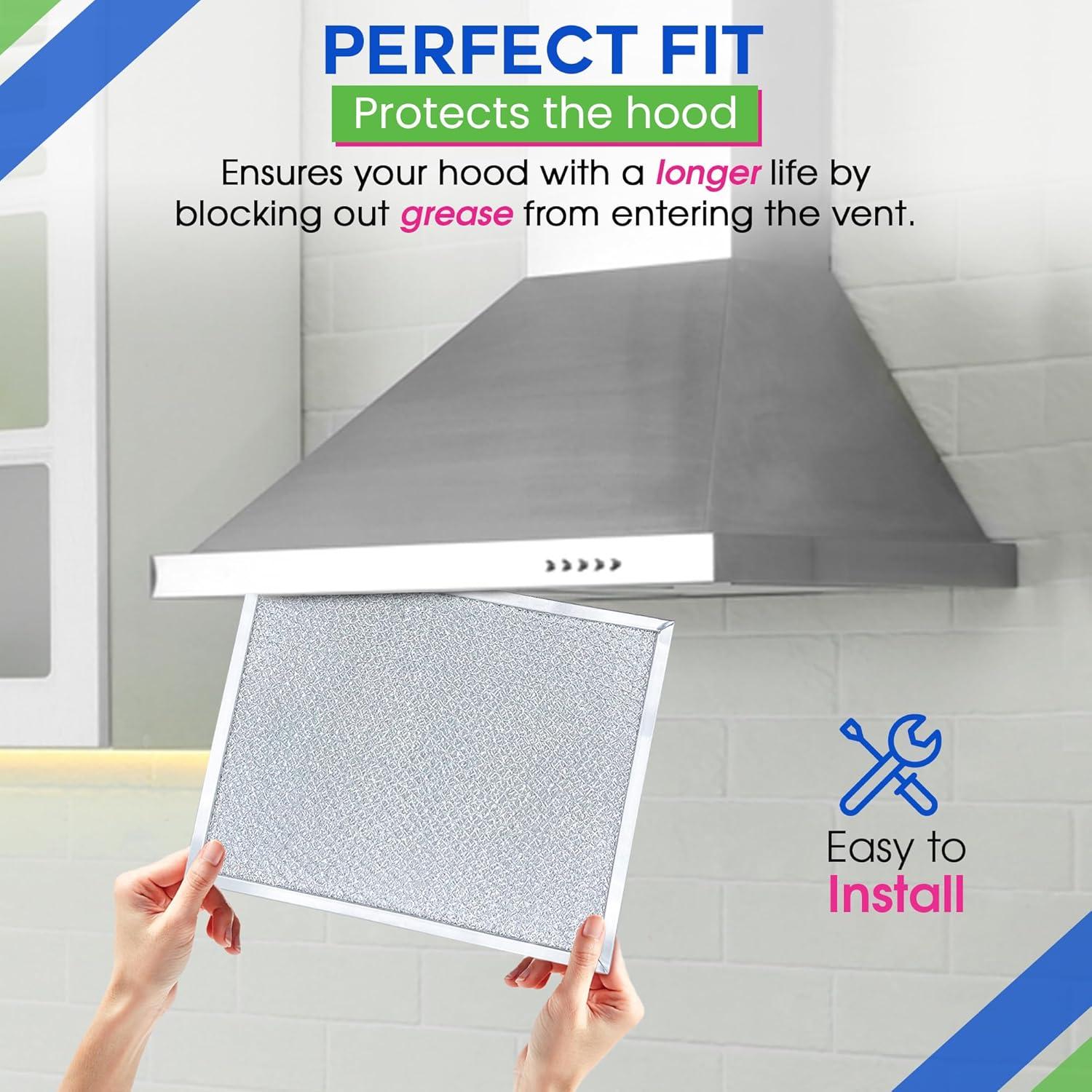 Range Hood Filter Replacement for 9.87 x 11.62 Inch 97007894 Broan Range Hood Filter and Nutone Kitchen Exhaust Fan Filter - Hood Vent Filter for Range Hood Filters Grease From Stove Overhead, 2 Pack