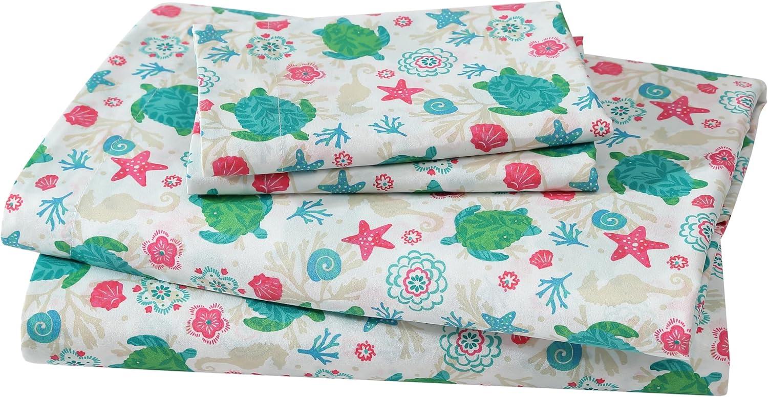 King Ocean Paradise Coastal Print Microfiber Sheet Set