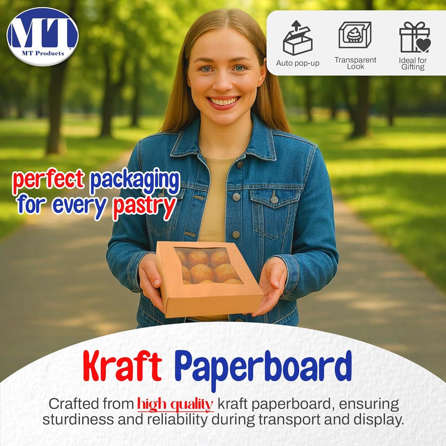 MT Products Pie Boxes - 9" x 9" x 2.5" Brown Bakery Boxes - Pack of 15