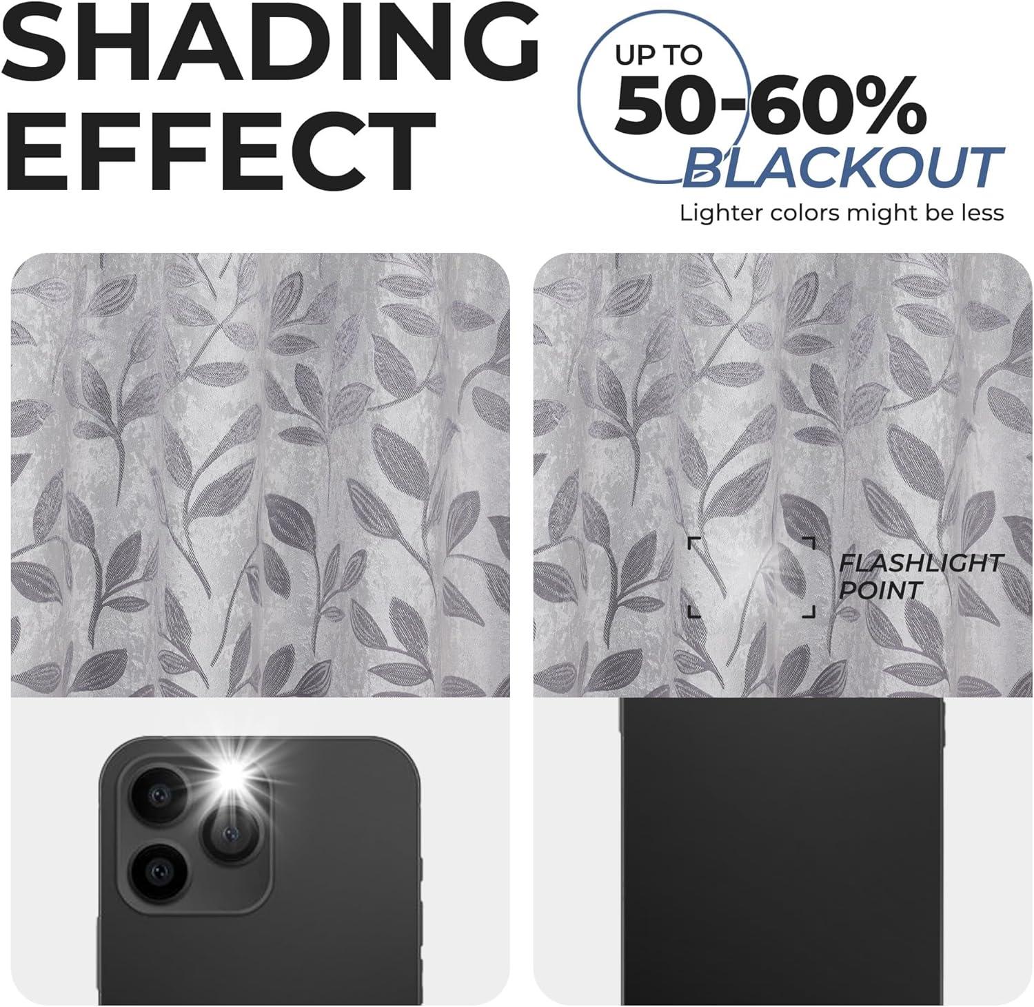 Superior Modern Bohemian Leaves Polyester Machine Washable Room Darkening Blackout Curtains by Superior (Set of 2)