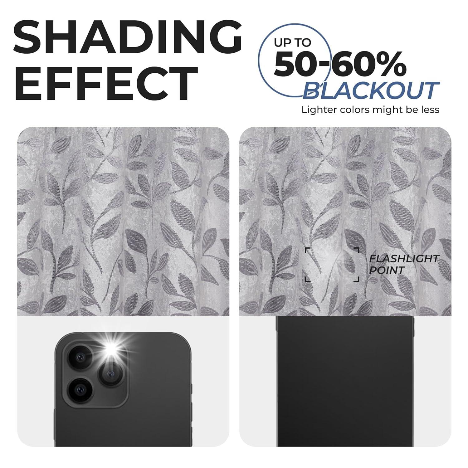 Superior Modern Bohemian Leaves Polyester Machine Washable Room Darkening Blackout Curtains by Superior (Set of 2)