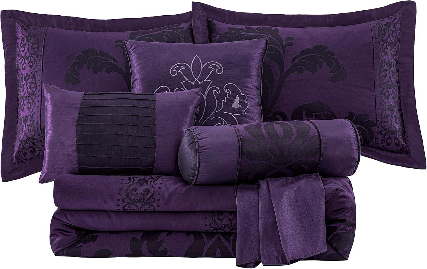 Royale Jacquard Floral 7 Piece Comforter Set