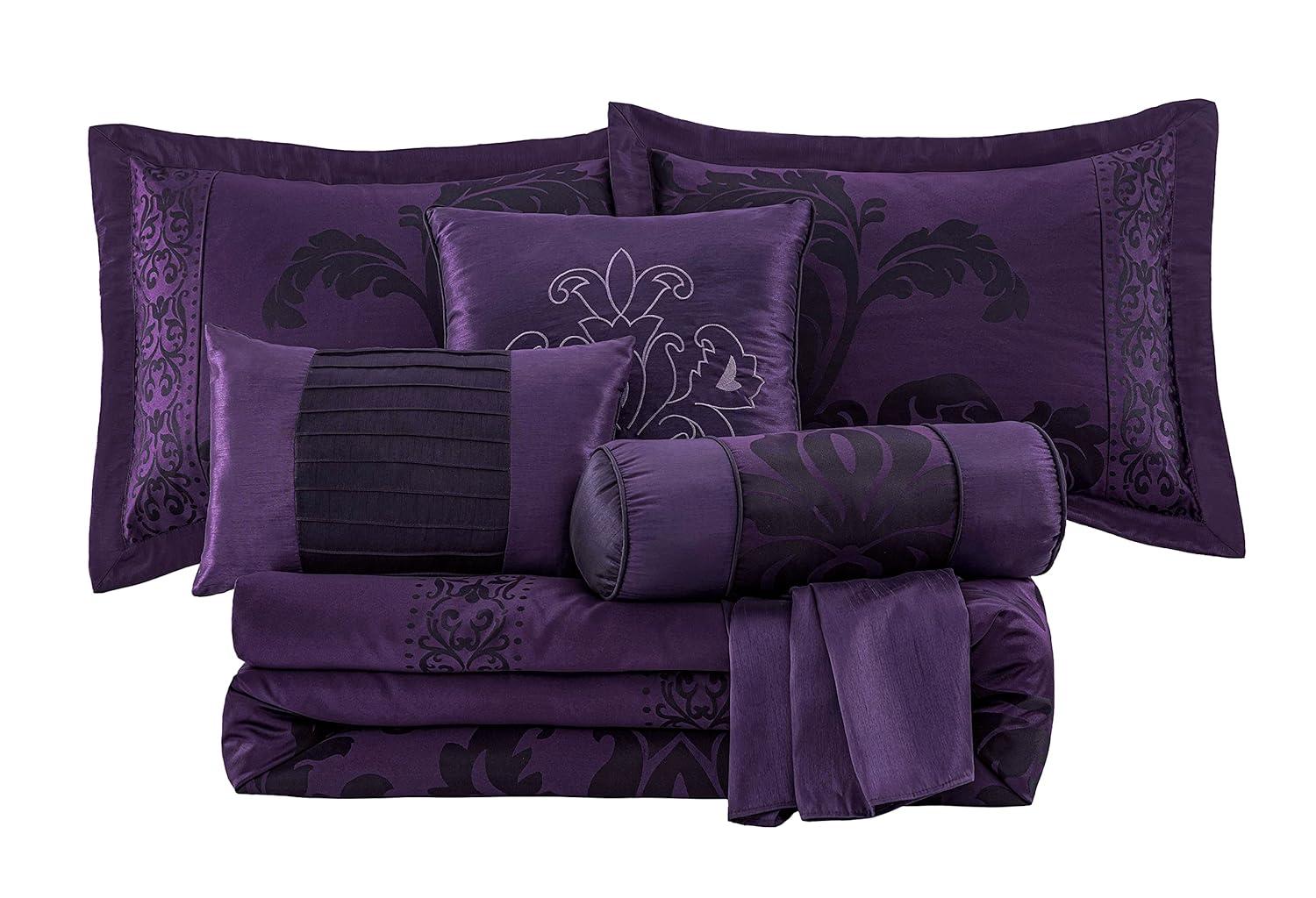 Royale Jacquard Floral 7 Piece Comforter Set