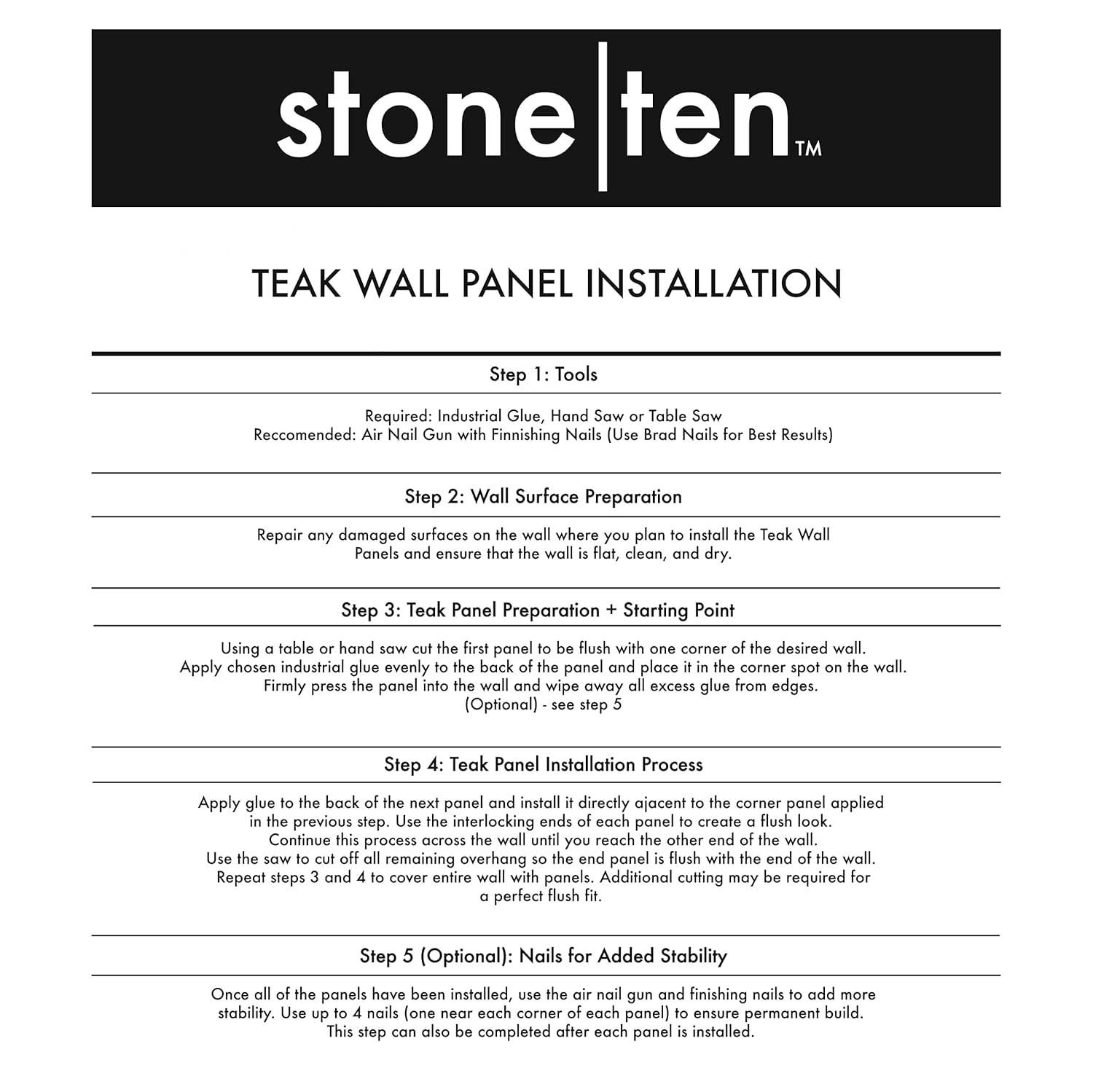 Stone Ten 3D Teak Wood Wall Paneling (24-pack) (Set of 24)