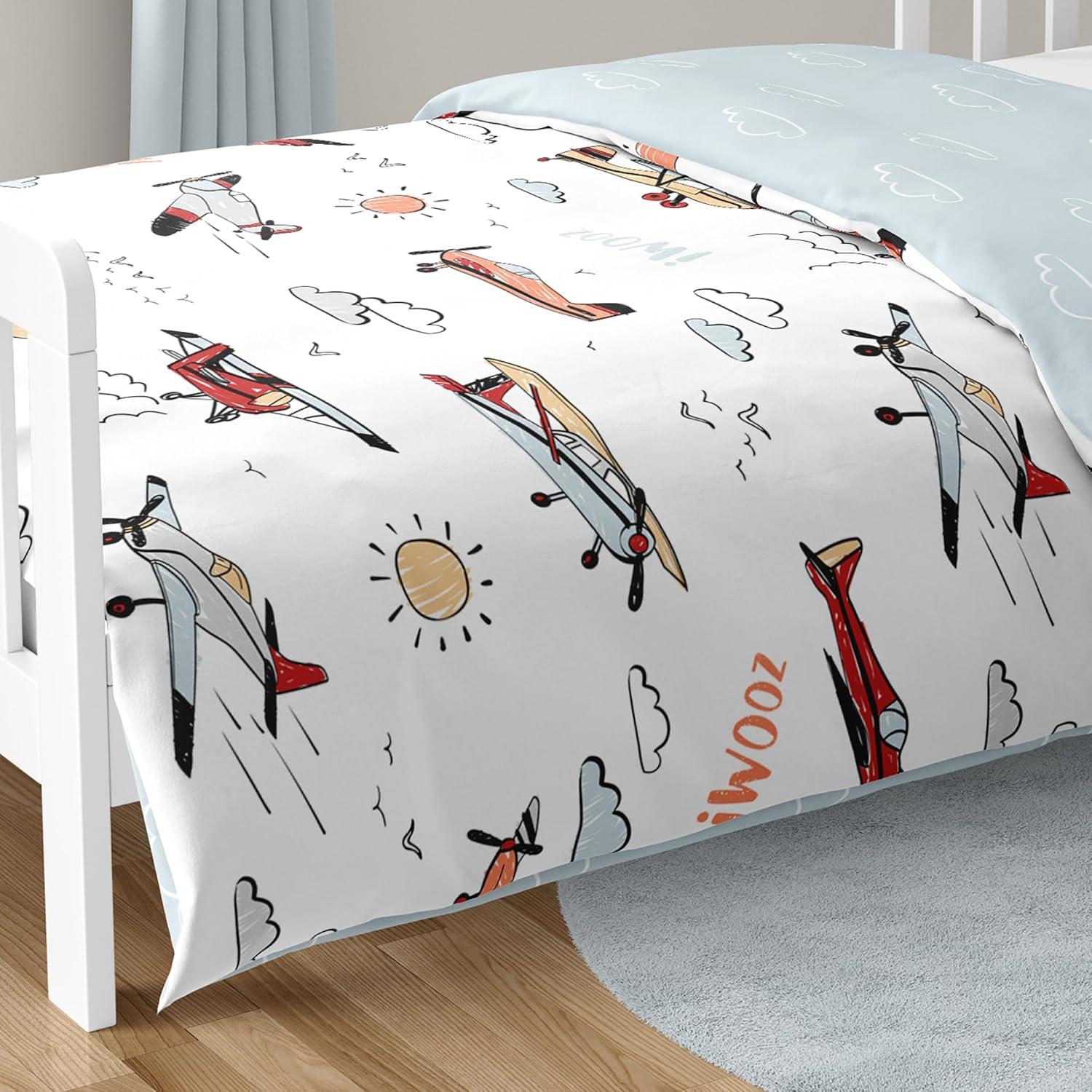 Vintage Airplane 5 Piece Toddler Bedding Set