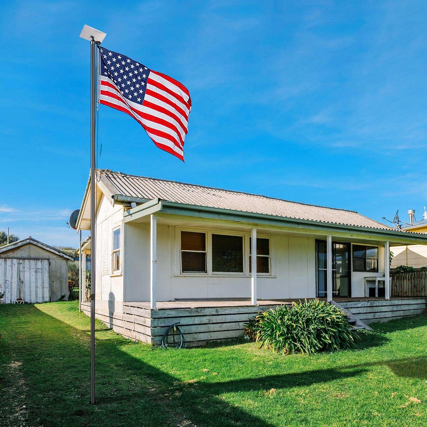 Yescom 25' Upgraded Sectional Aluminum Flagpole Silver