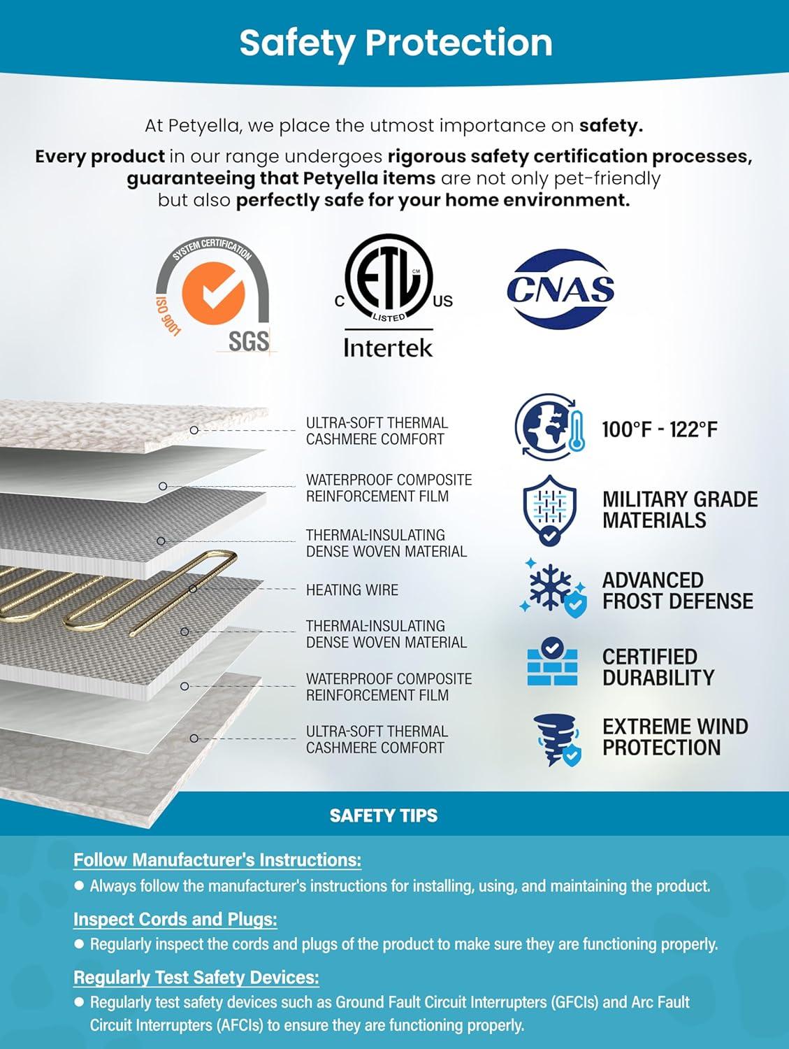 Deluxe Heated Cat House for Winter - Weatherproof, Insulated, Easy Assembly, Cat Heating Pad, Dual Escape Doors, Outdoor & Indoor Cat House - Coffee Pethouse