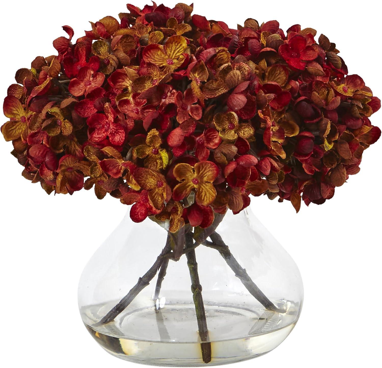 Nearly Natural Floral Decor Hydrangea with Vase Flower Arrangement