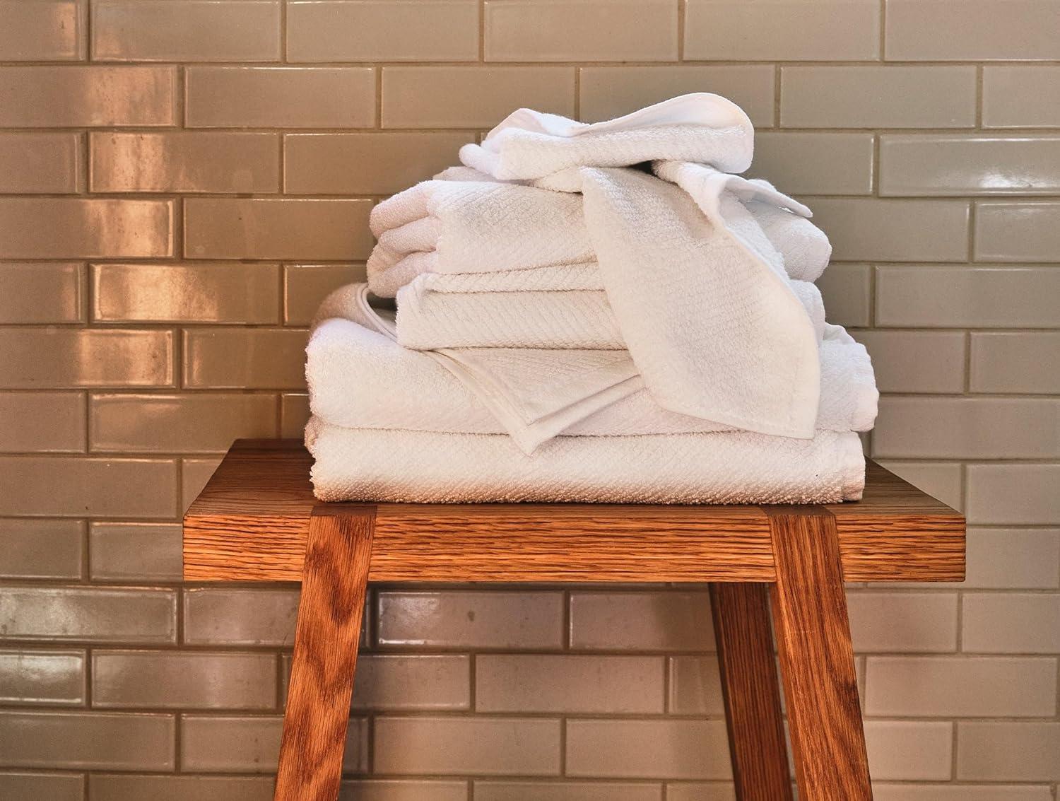 Oversized Alpine White Organic Cotton Hand Towels Set