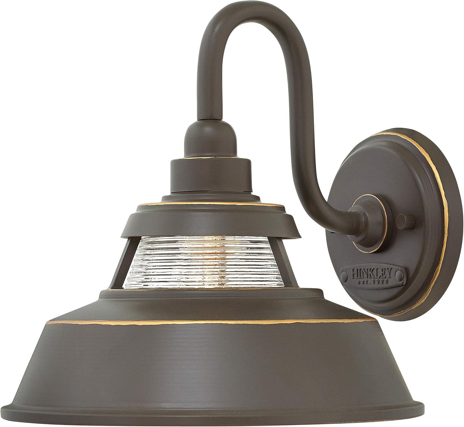 Oil Rubbed Bronze Outdoor Wall Lantern with Ribbed Glass