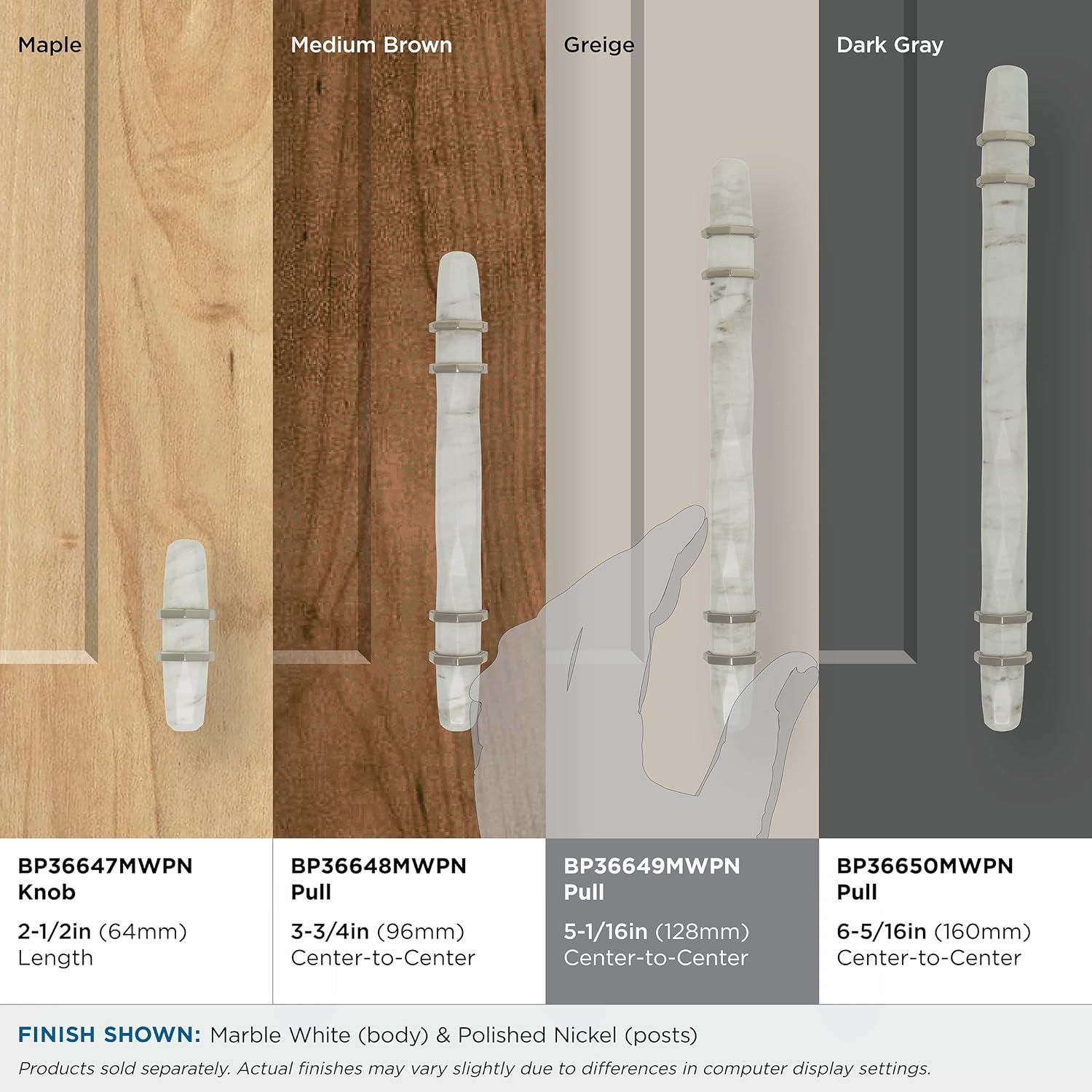 Amerock Bp36649 Carrione 5-1/16" Center To Center Designer Cabinet Pull - White