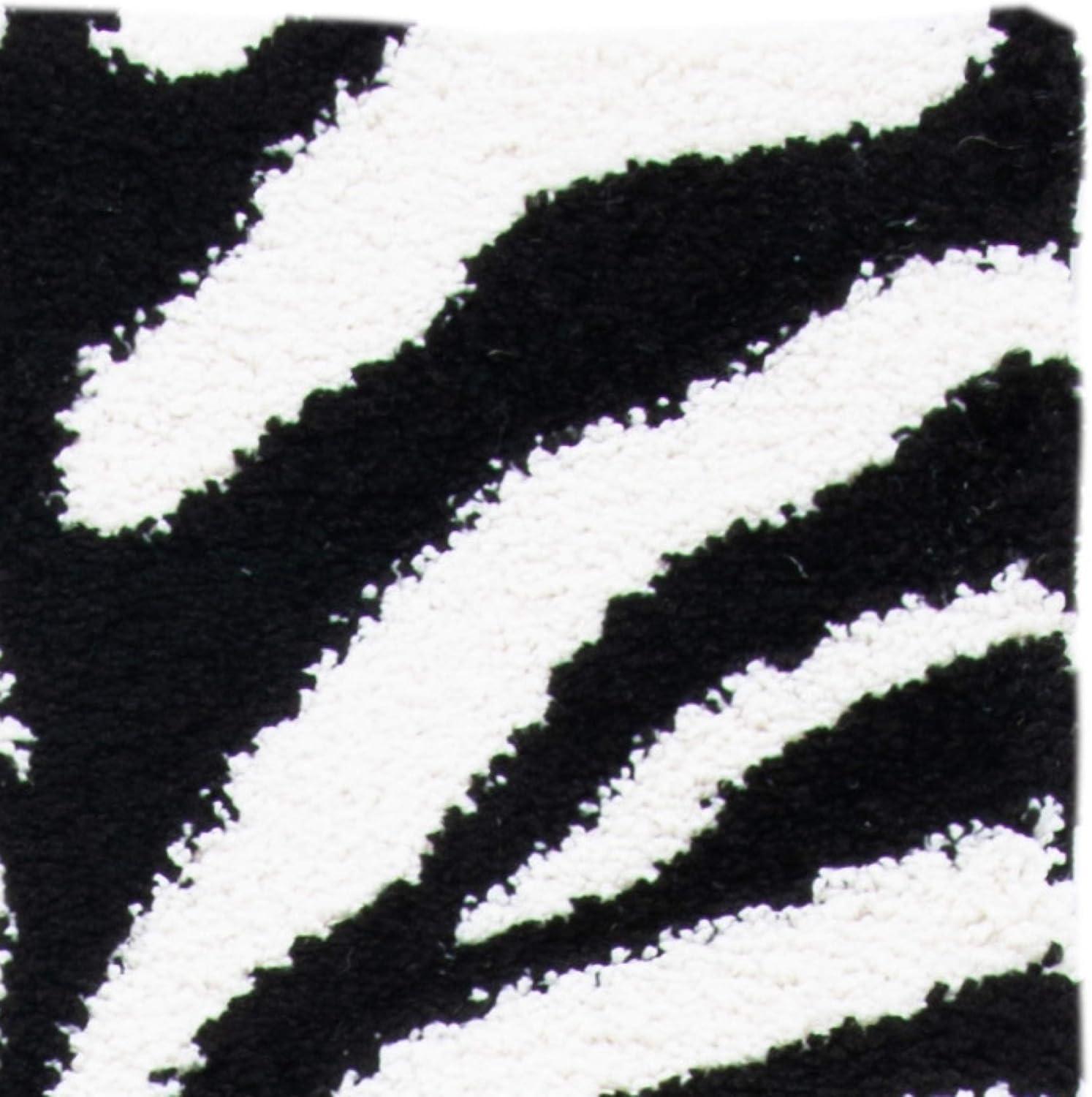 Florida Shag SG452 Power Loomed Indoor Runner Rug - Ivory/Black - 2'3"x11' - Safavieh.