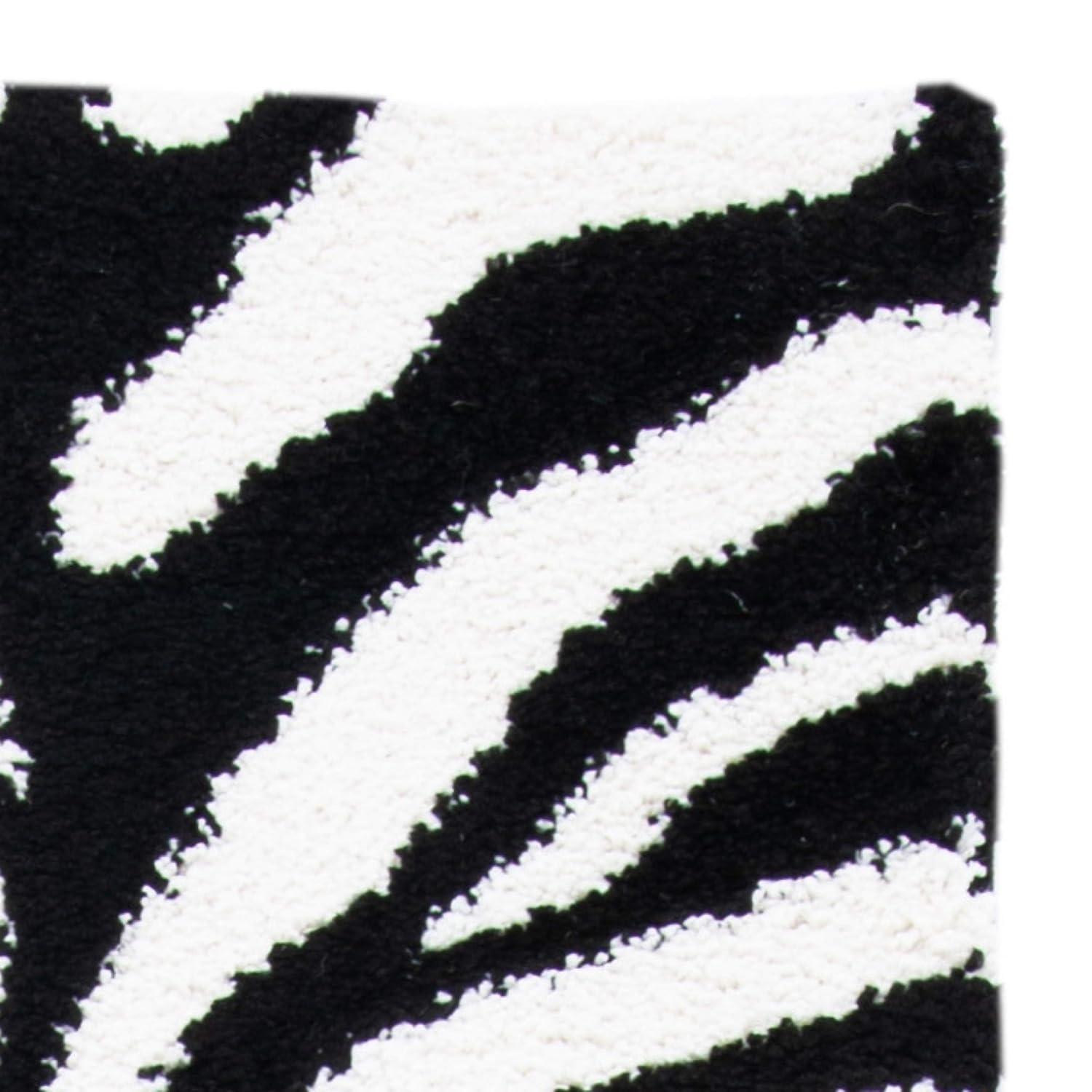 Florida Shag SG452 Power Loomed Indoor Runner Rug - Ivory/Black - 2'3"x7' - Safavieh.