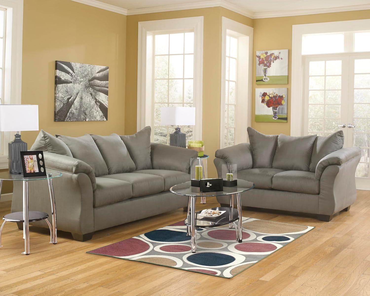 Signature Design by Ashley Darcy Fabric Loveseat in Cobblestone