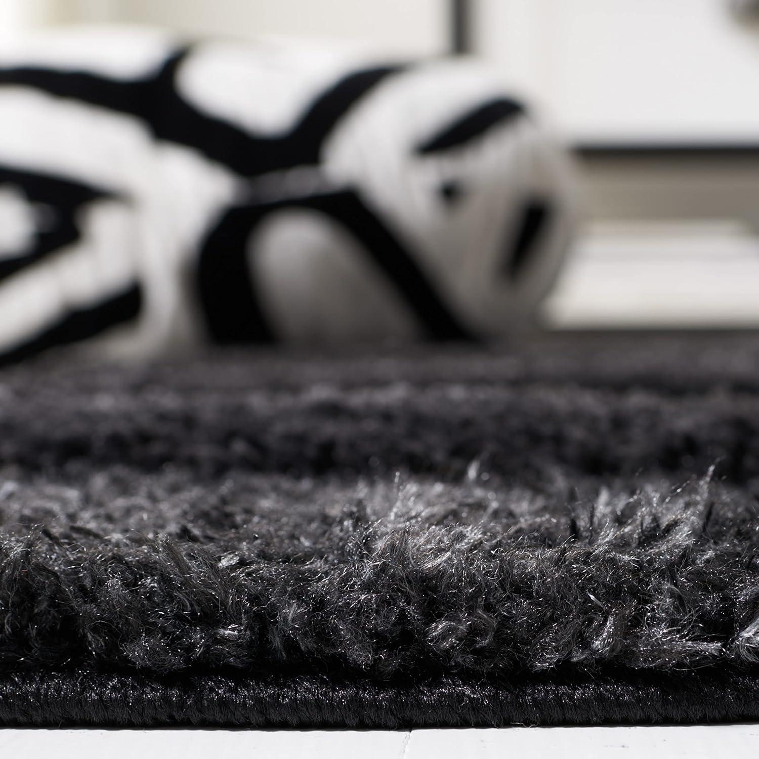 Hi-Lo Shag HLS202 Power Loomed Area Rug - Charcoal - 4'x6' - Safavieh.